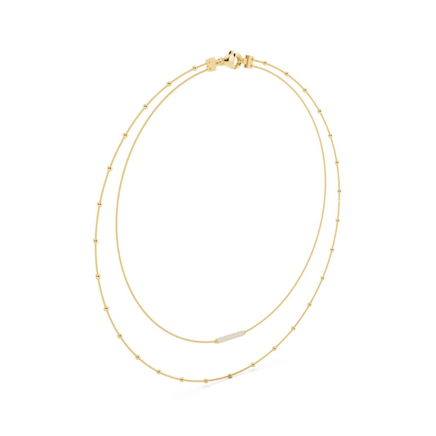 Diamond Pavé Bar Layered Necklace