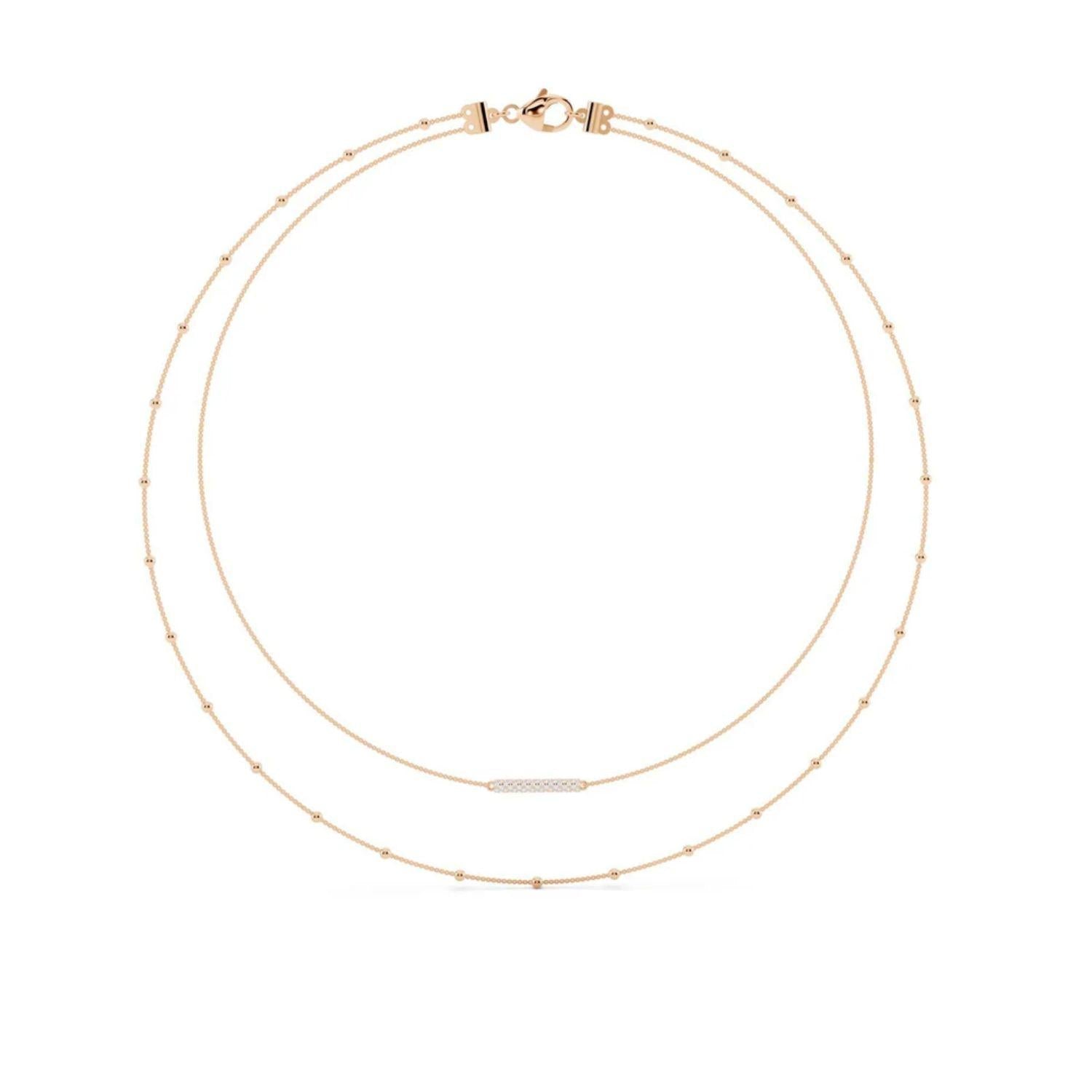 Diamond Pavé Bar Layered Necklace