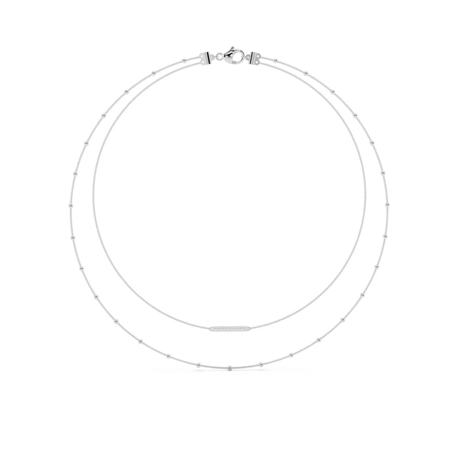 Diamond Pavé Bar Layered Necklace