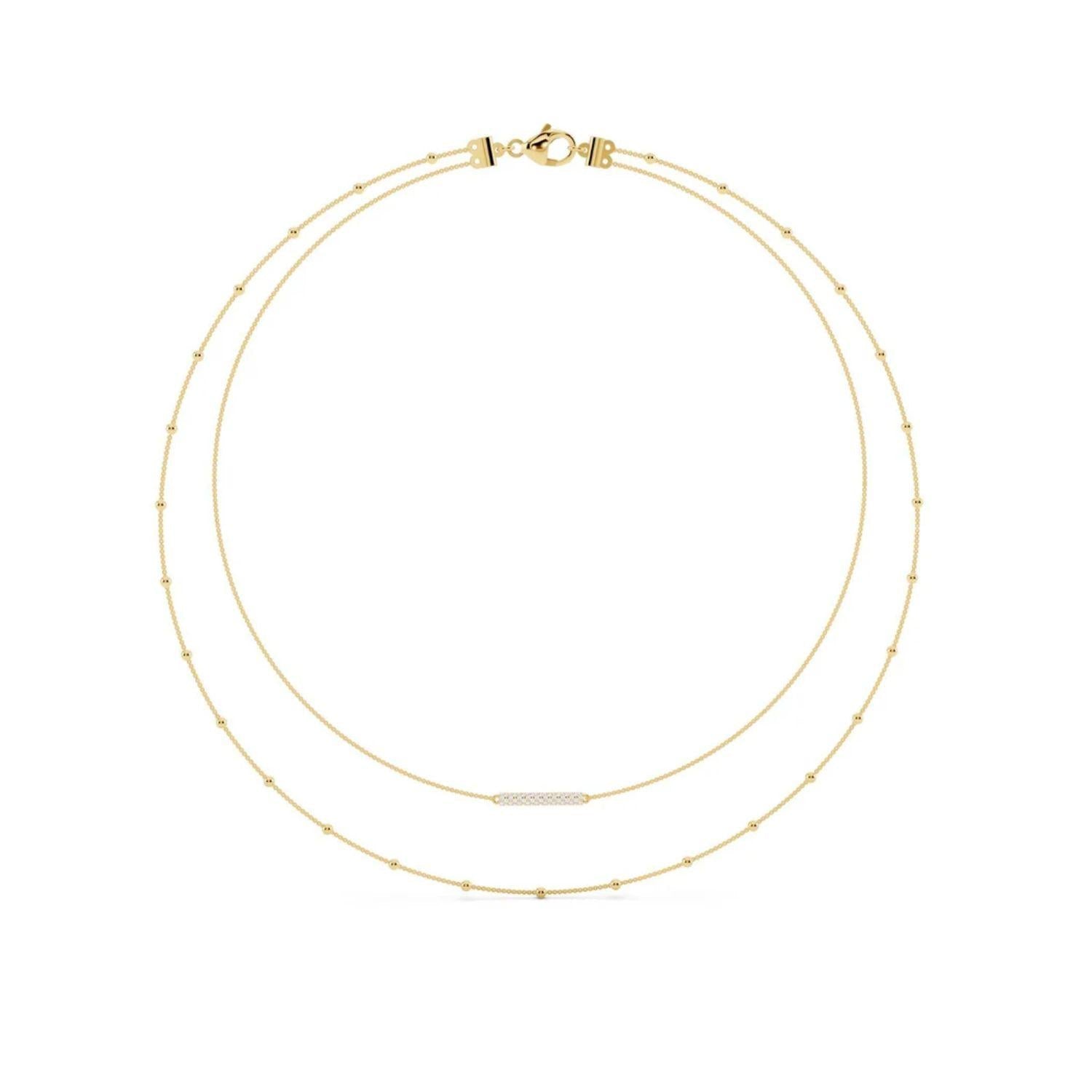 Diamond Pavé Bar Layered Necklace