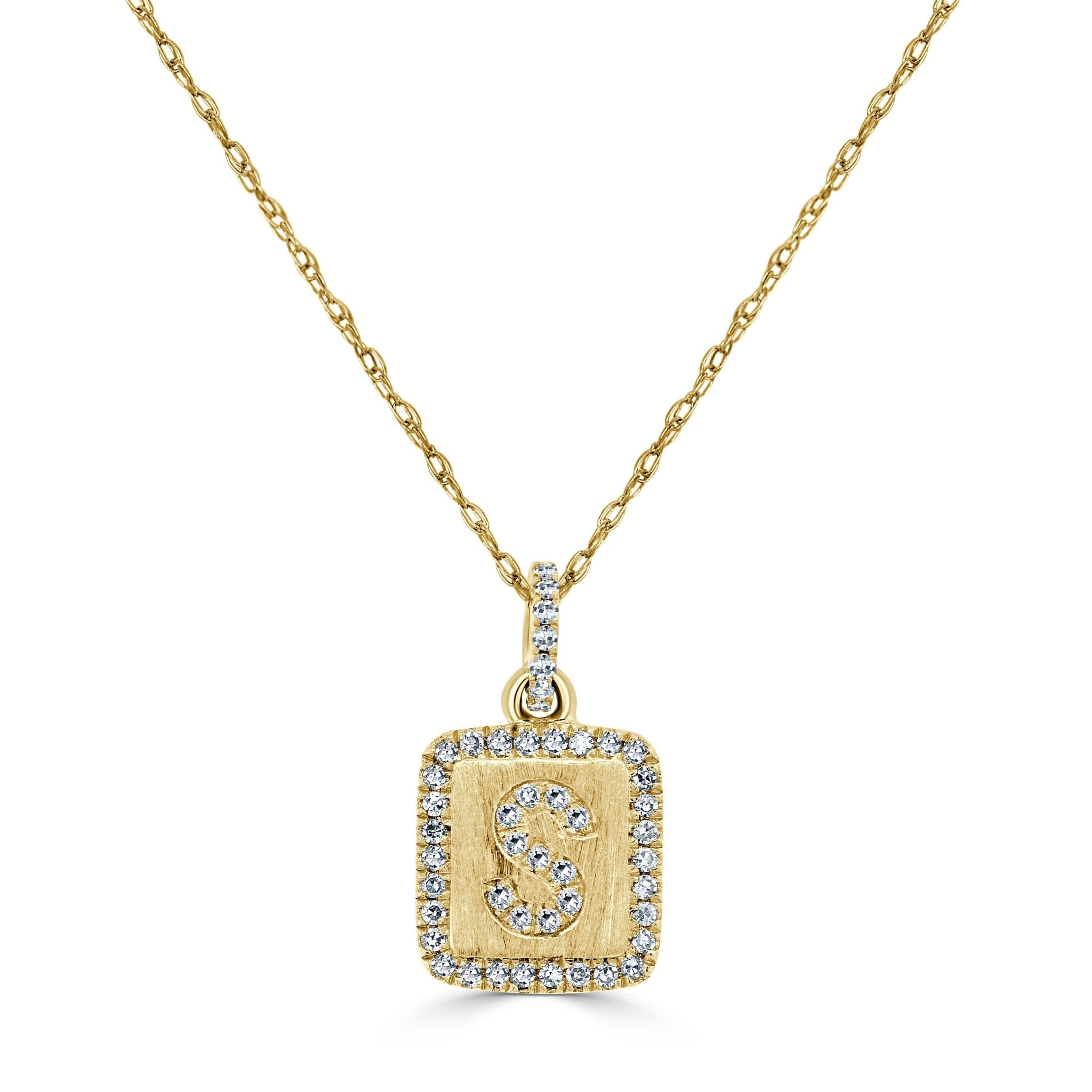Diamond Small Initial Necklace