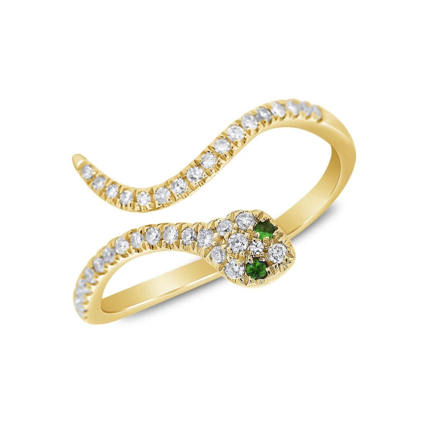 Diamond Snake Pinky Ring