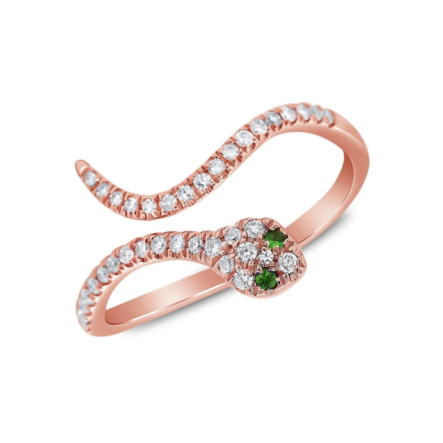 Diamond Snake Pinky Ring
