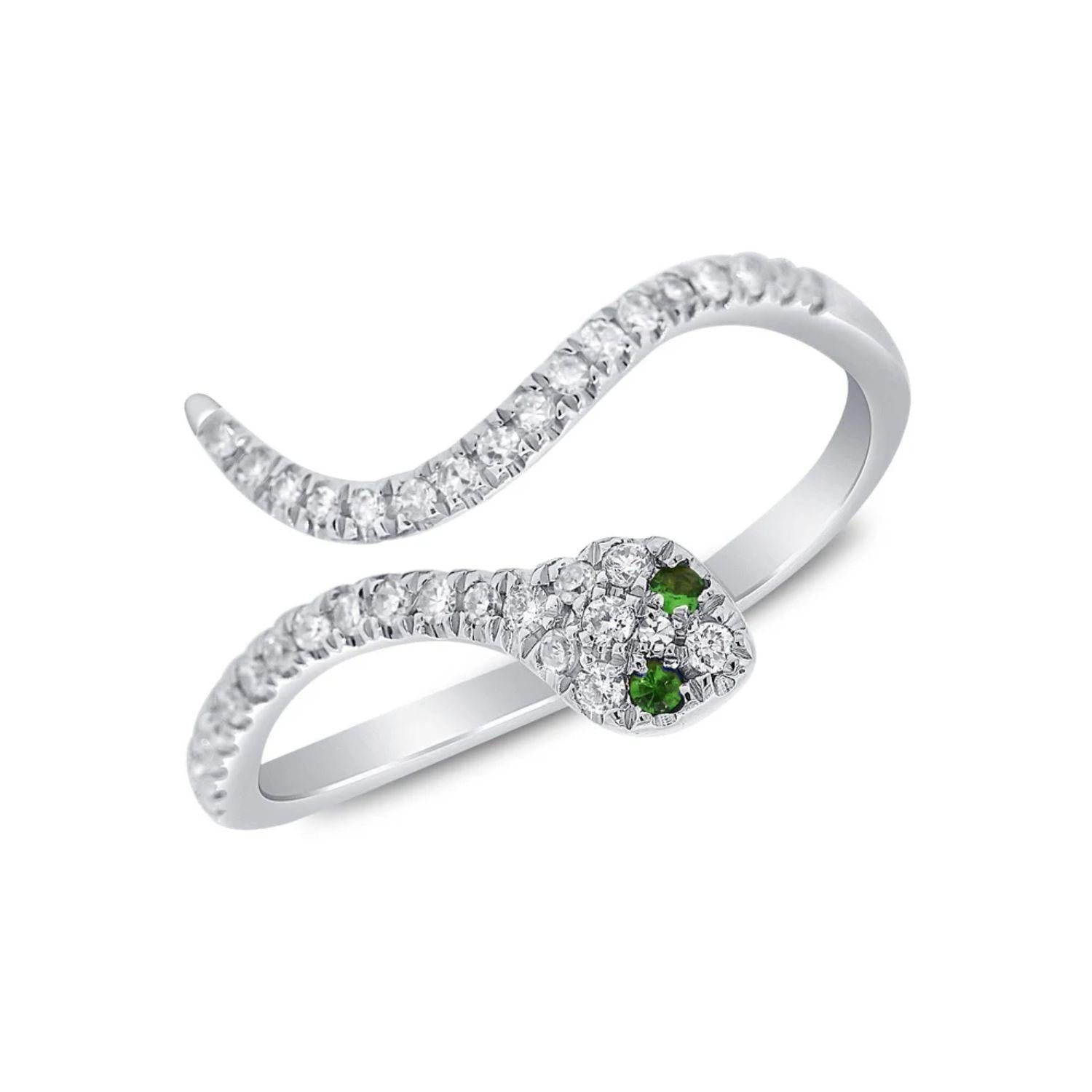 Diamond Snake Pinky Ring
