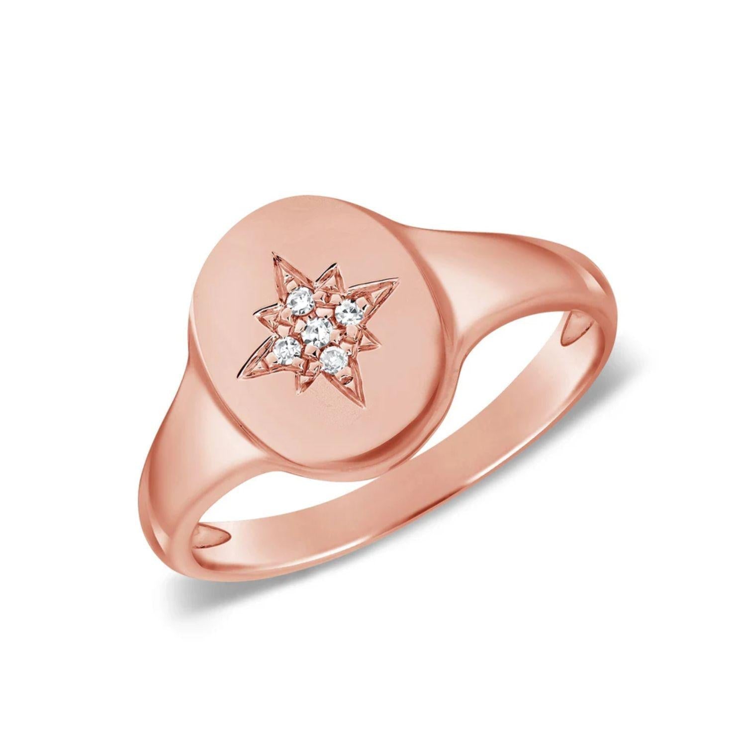 Diamond Starburst Pinky Ring