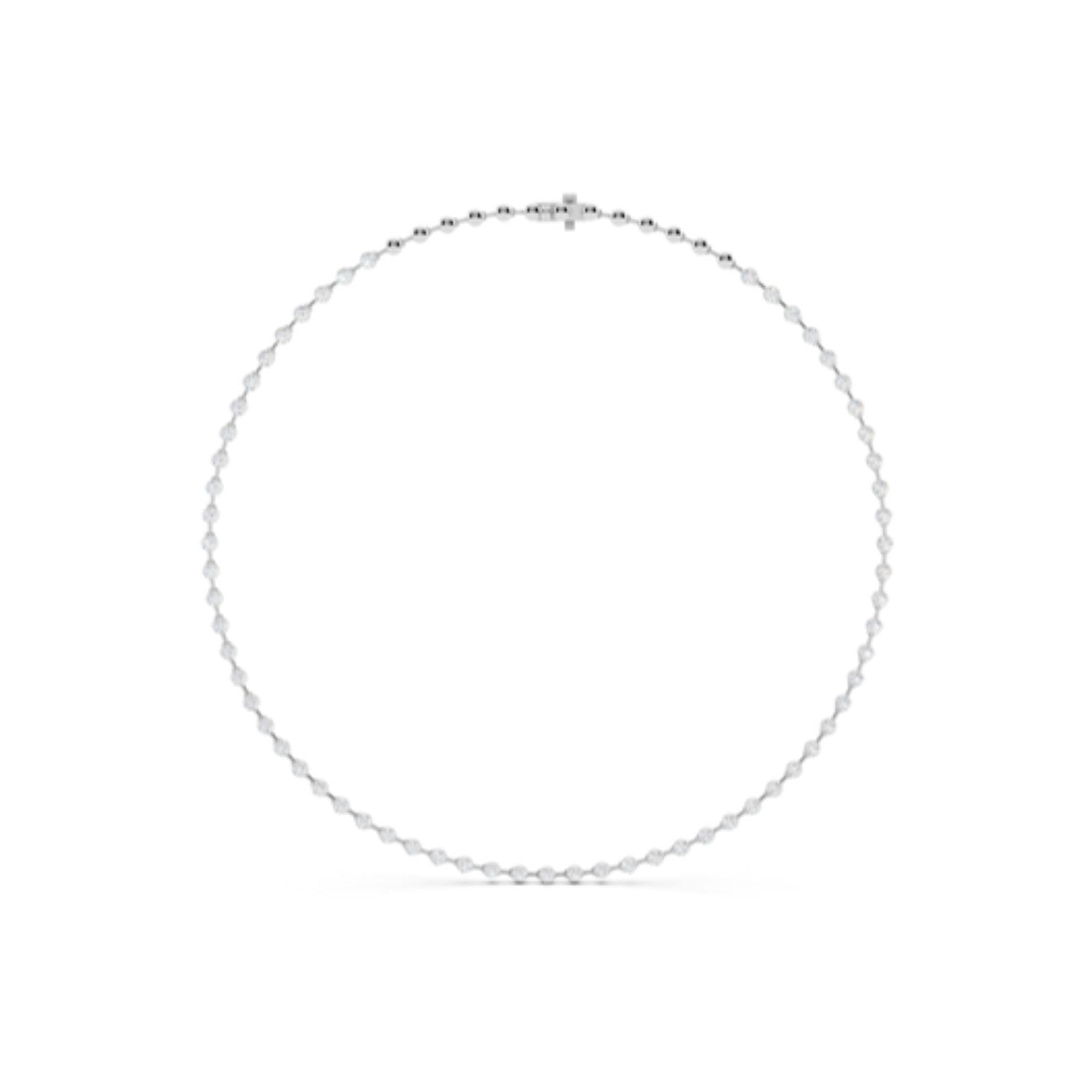 Diamond Station Tennis Necklace in 14K white gold