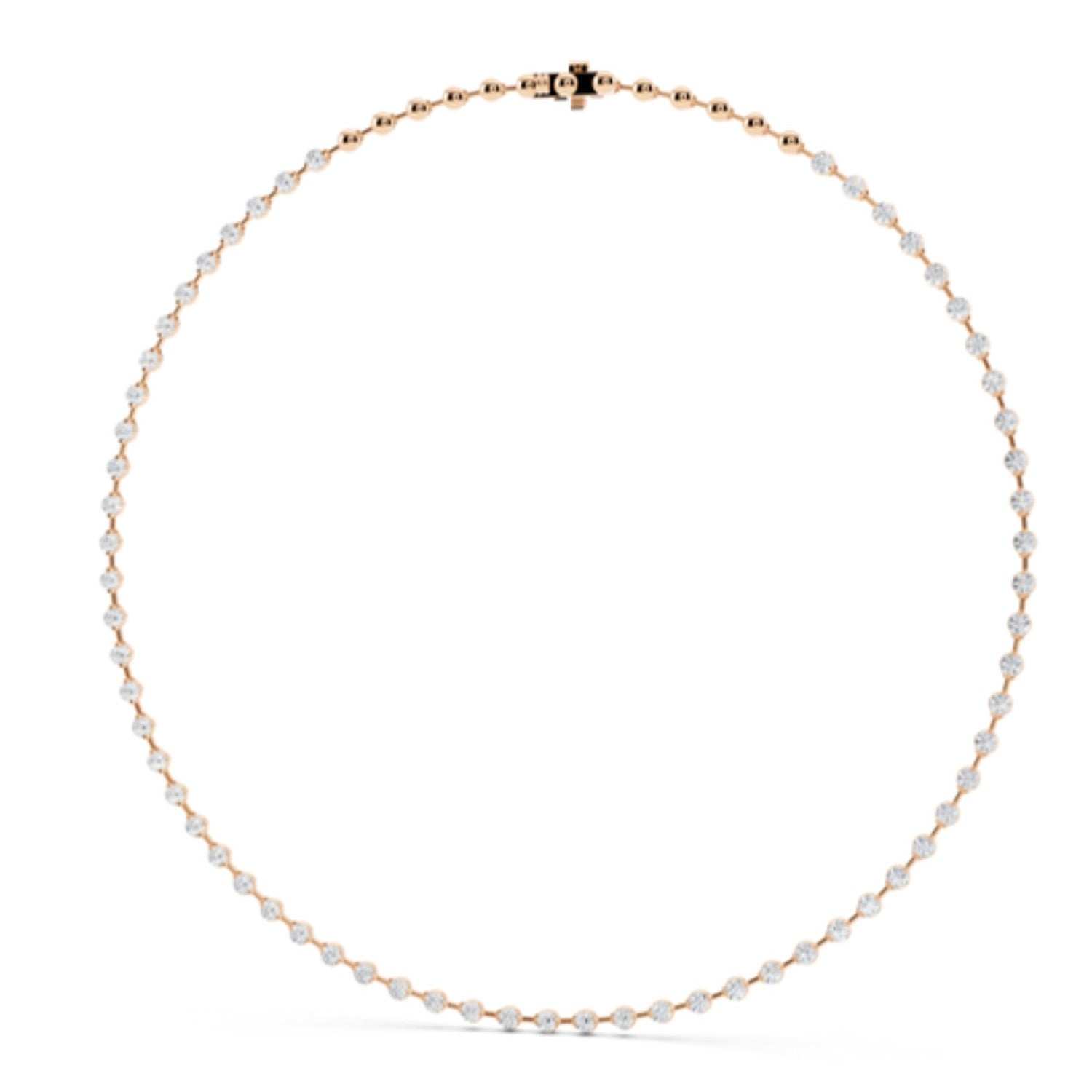 Diamond Station Tennis Necklace, detail view 2