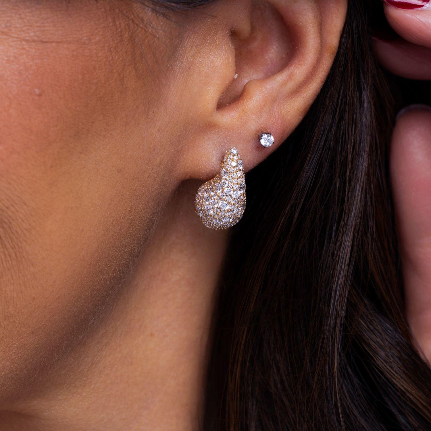 Diamond Teardrop Statement Studs