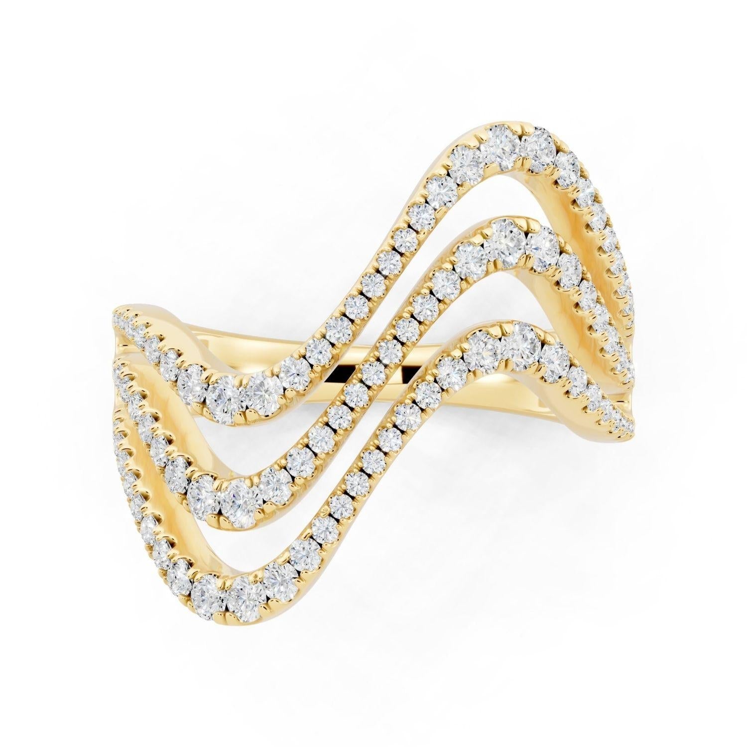 Diamond Triple Row Wave Band