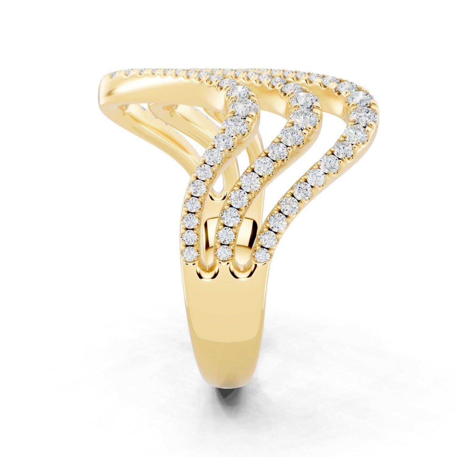 Diamond Triple Row Wave Band