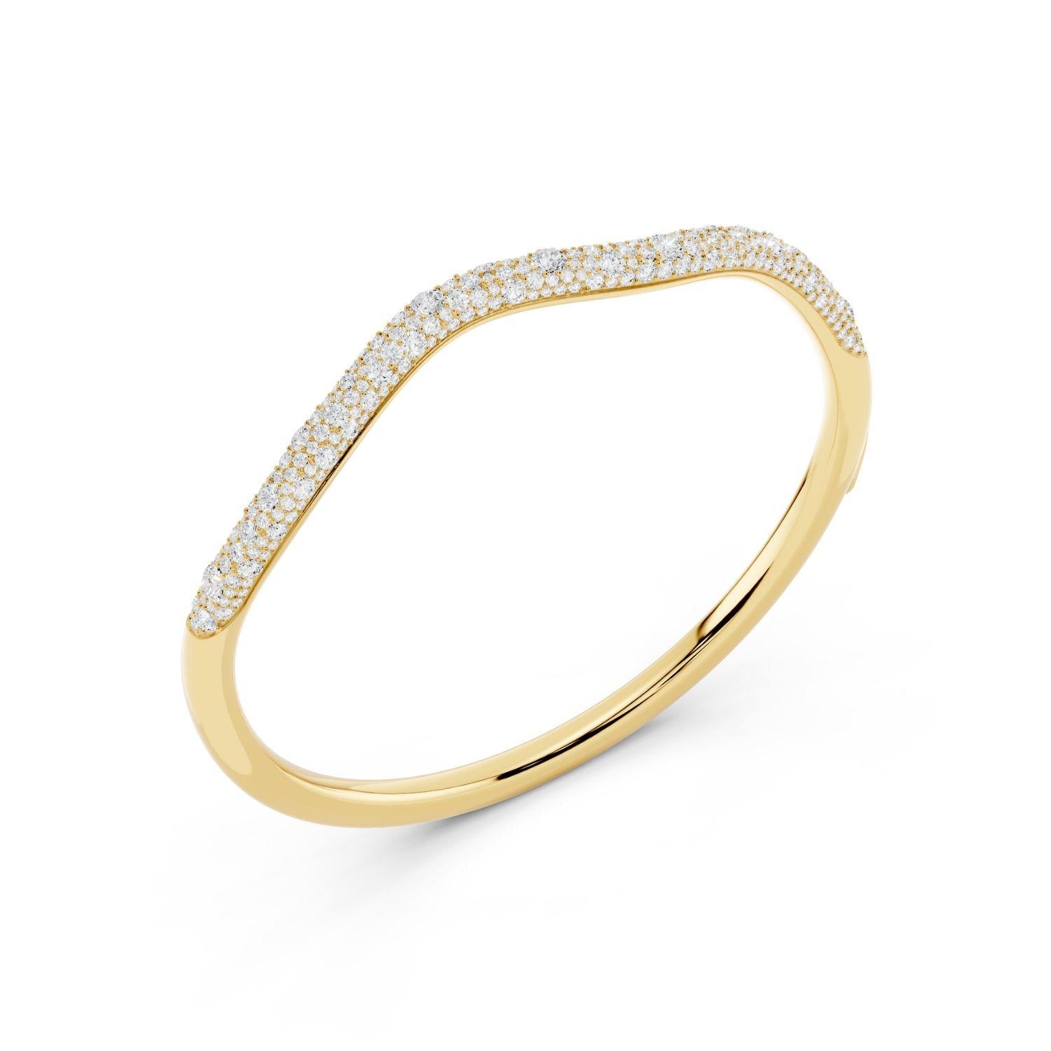 Diamond Wave Pave Bangle