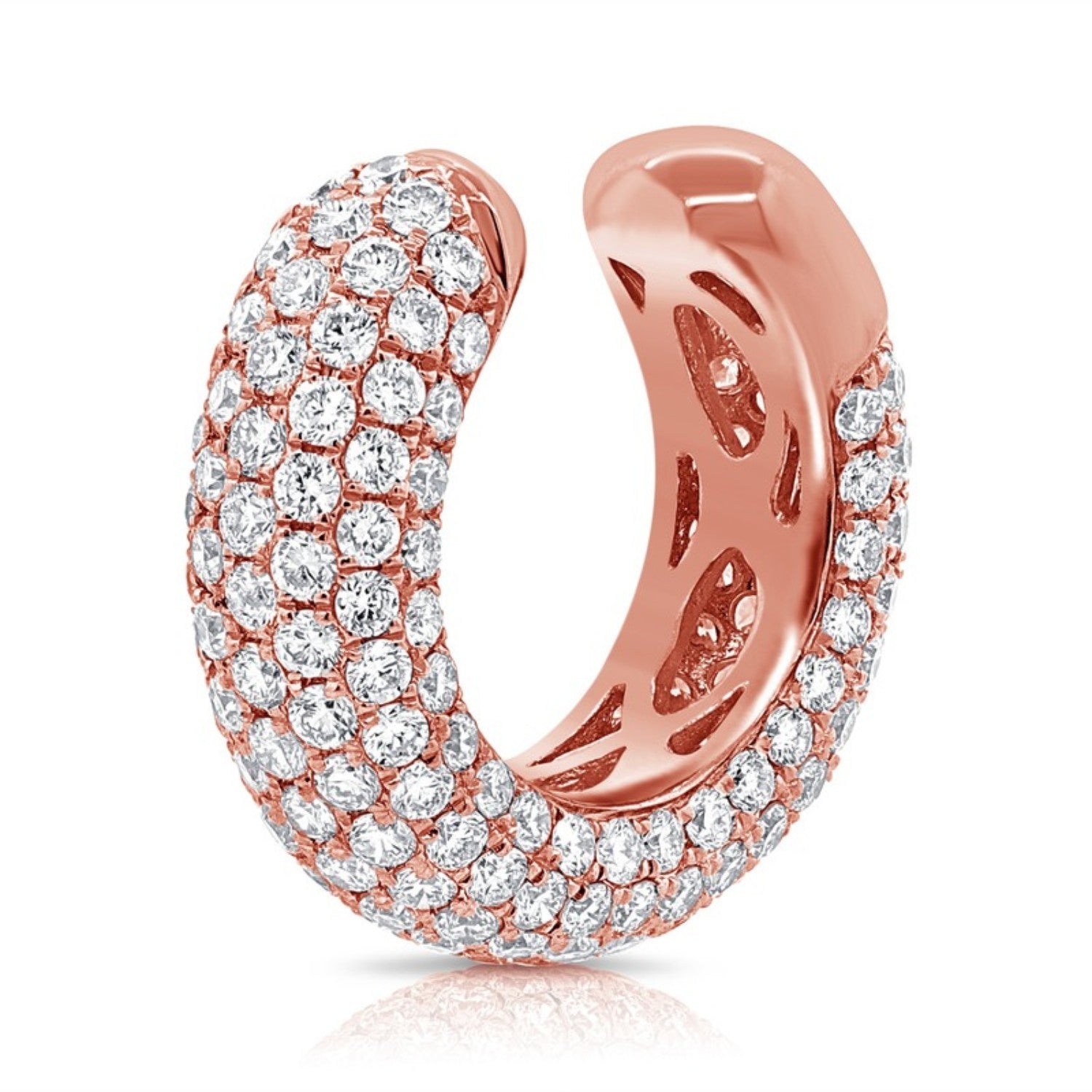 Dome Pavé Diamond Ear Cuff in 14K rose gold