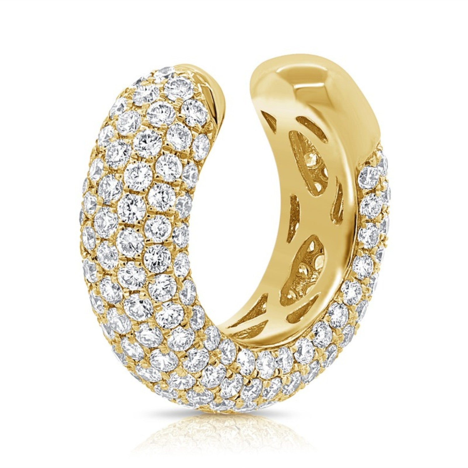Dome Pavé Diamond Ear Cuff in 14K yellow gold by Seema Fine Jewelry