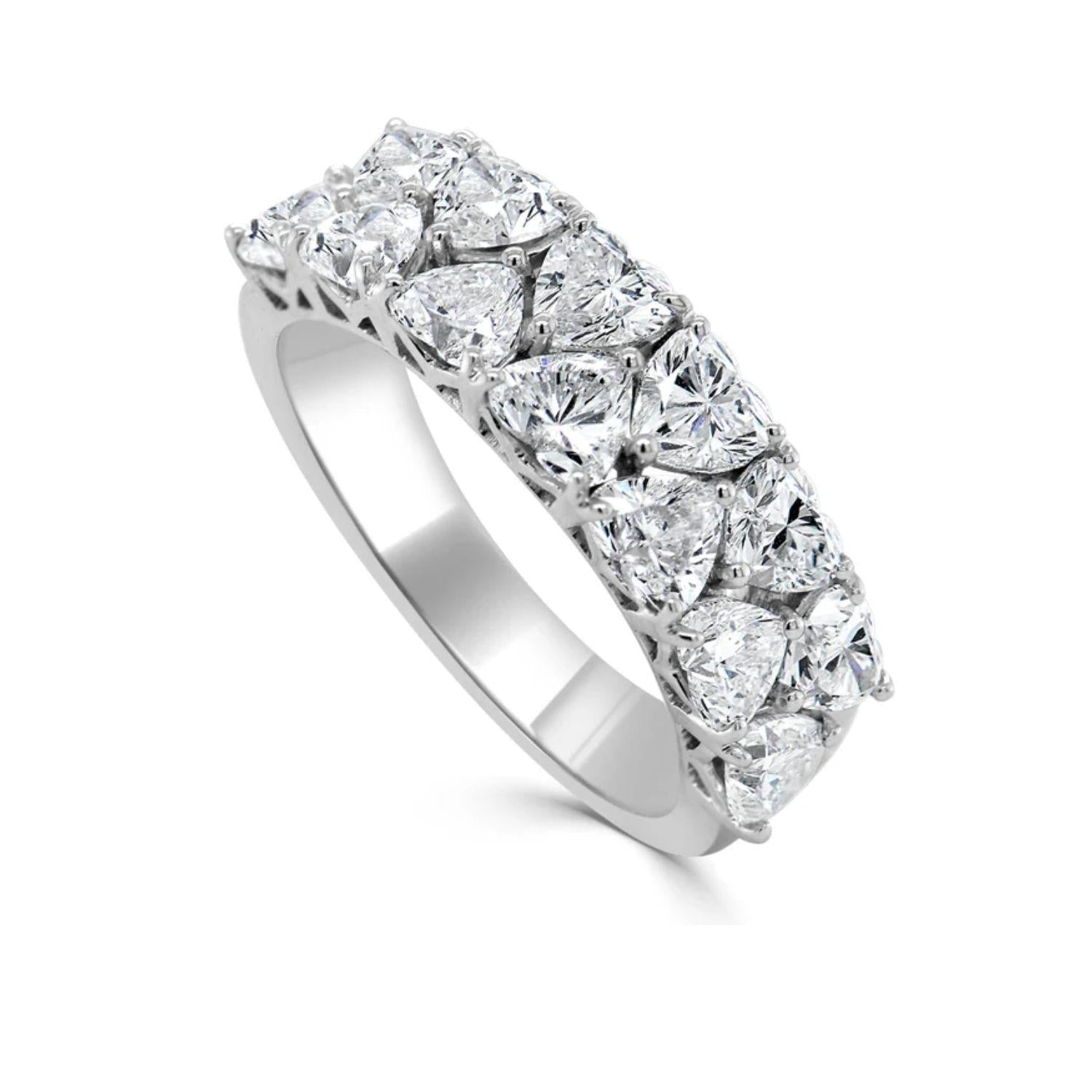 Double Row Heart Diamond Ring
