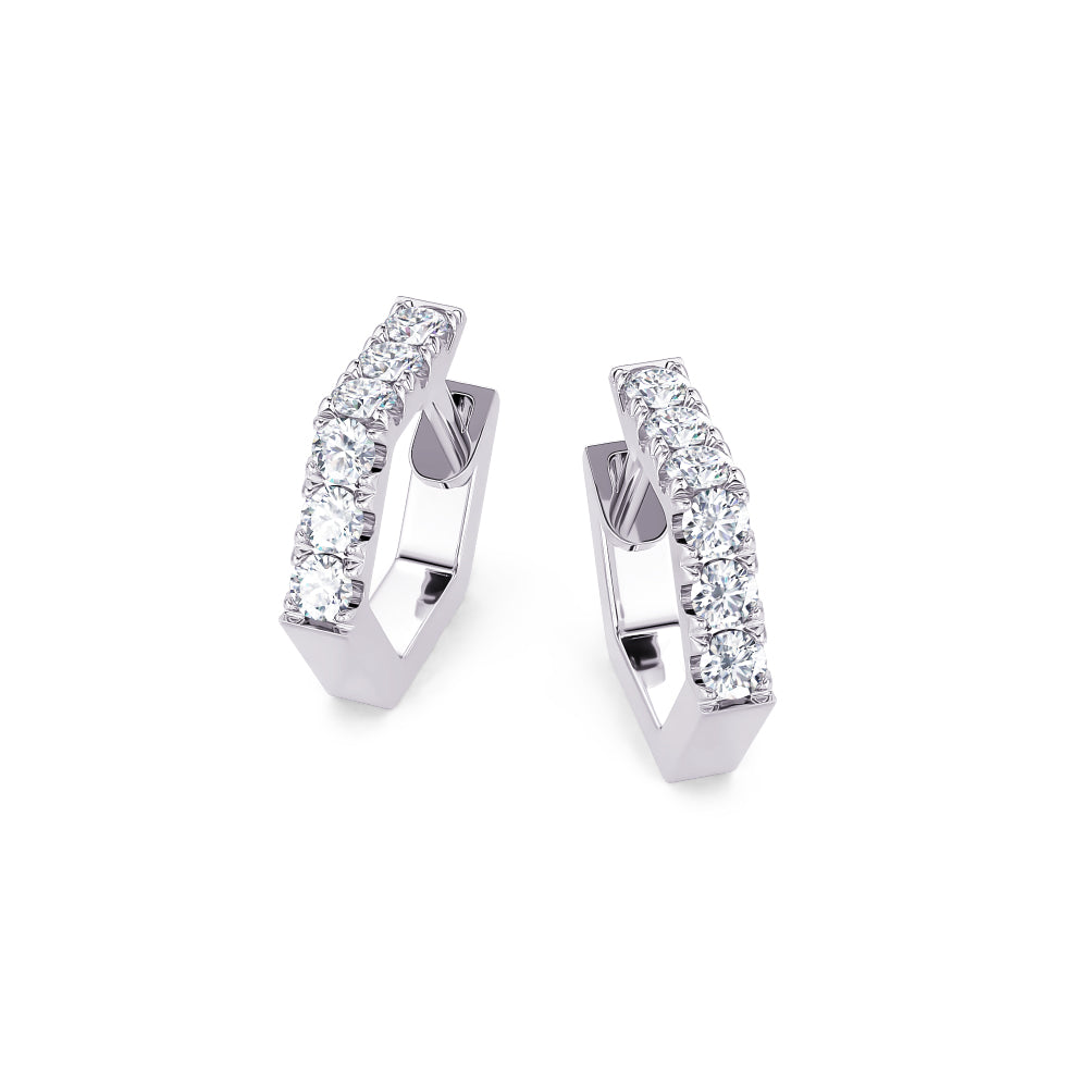 Luxe Edge Diamond Huggie Earrings
