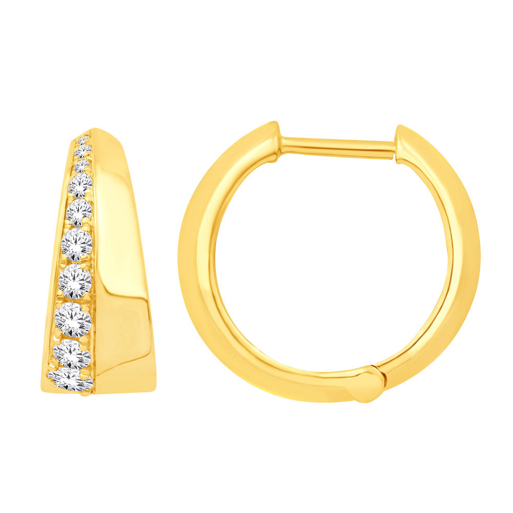 Half Pavé Hoop Earrings