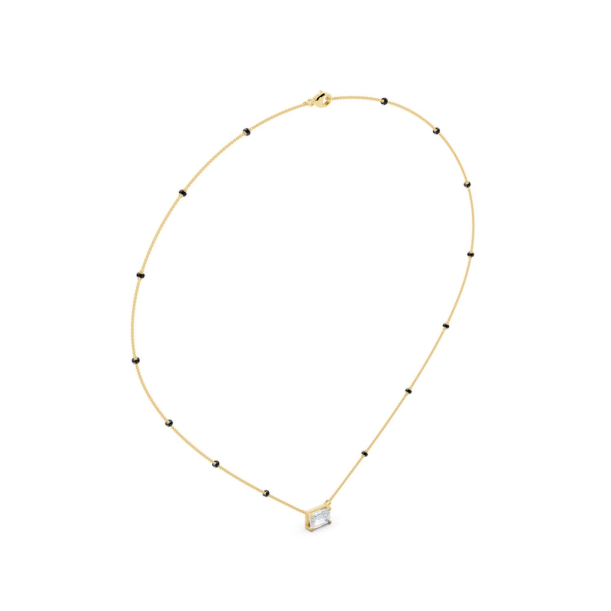 East West Emerald Cut Mangalsutra