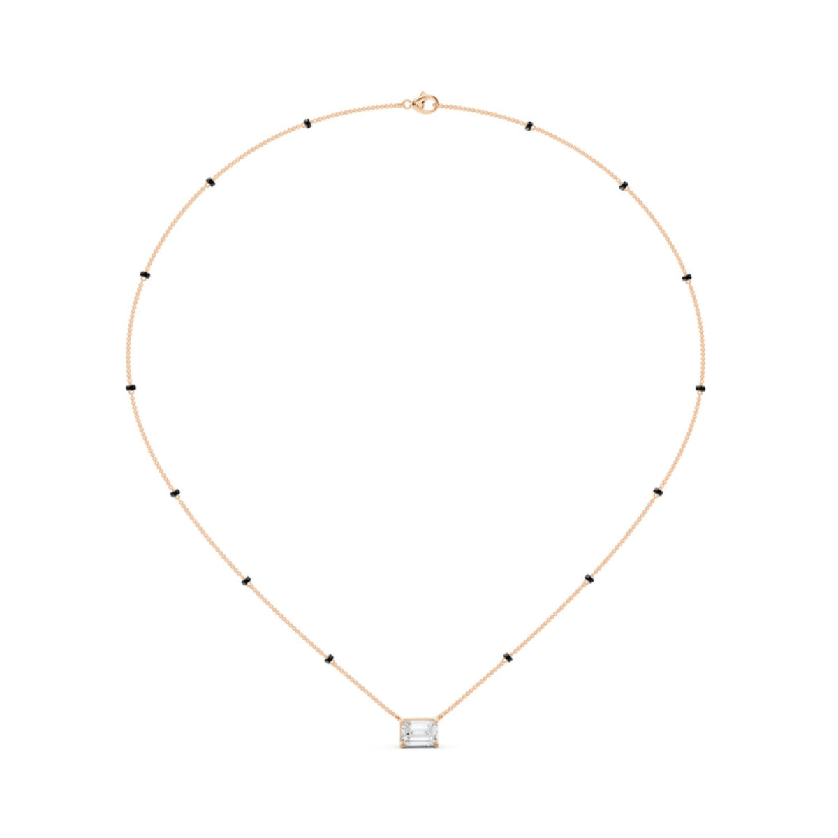 East West Emerald Cut Mangalsutra