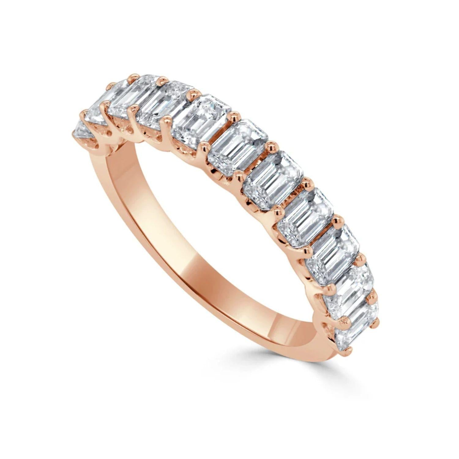 Emerald - Cut Diamond Band