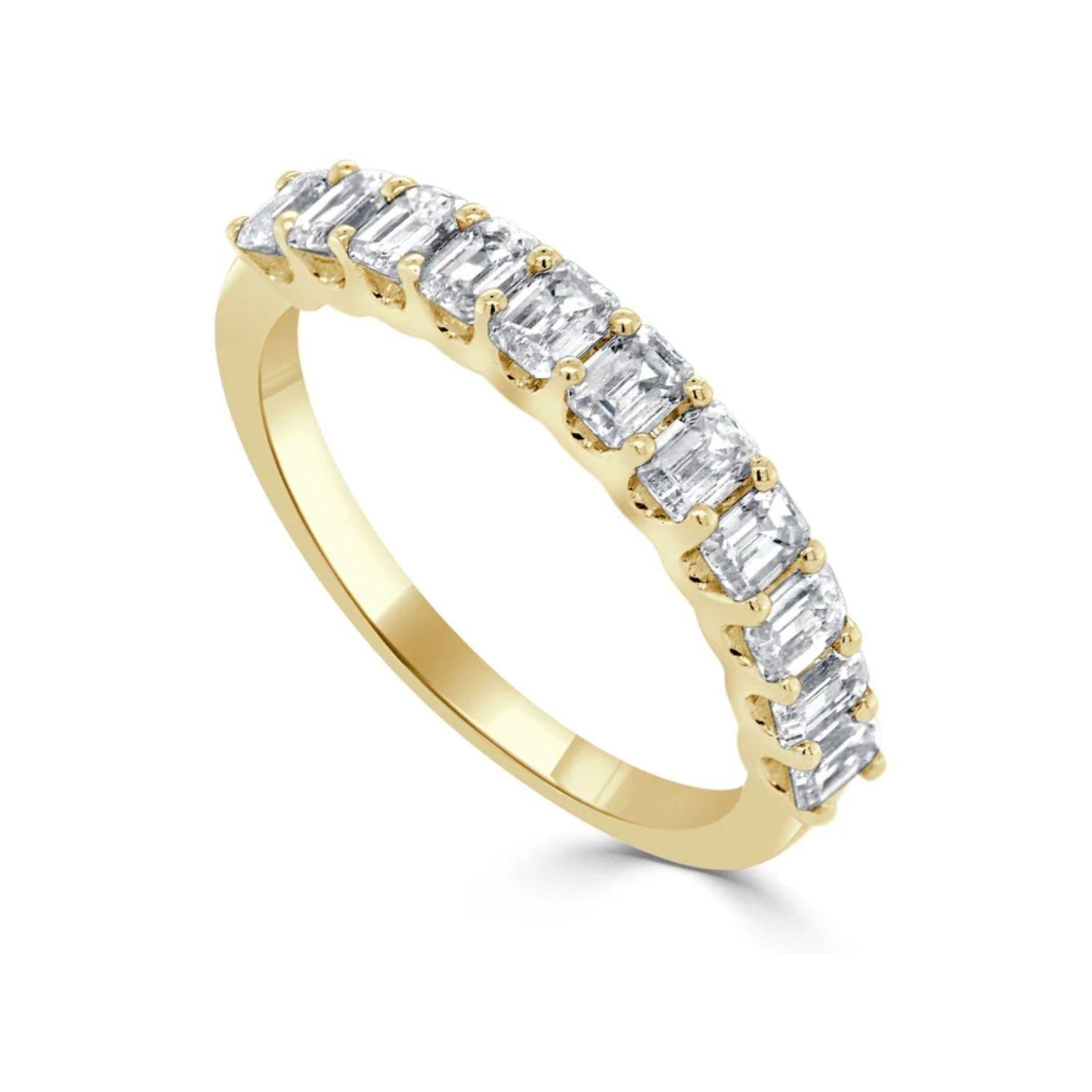Emerald - Cut Diamond Band