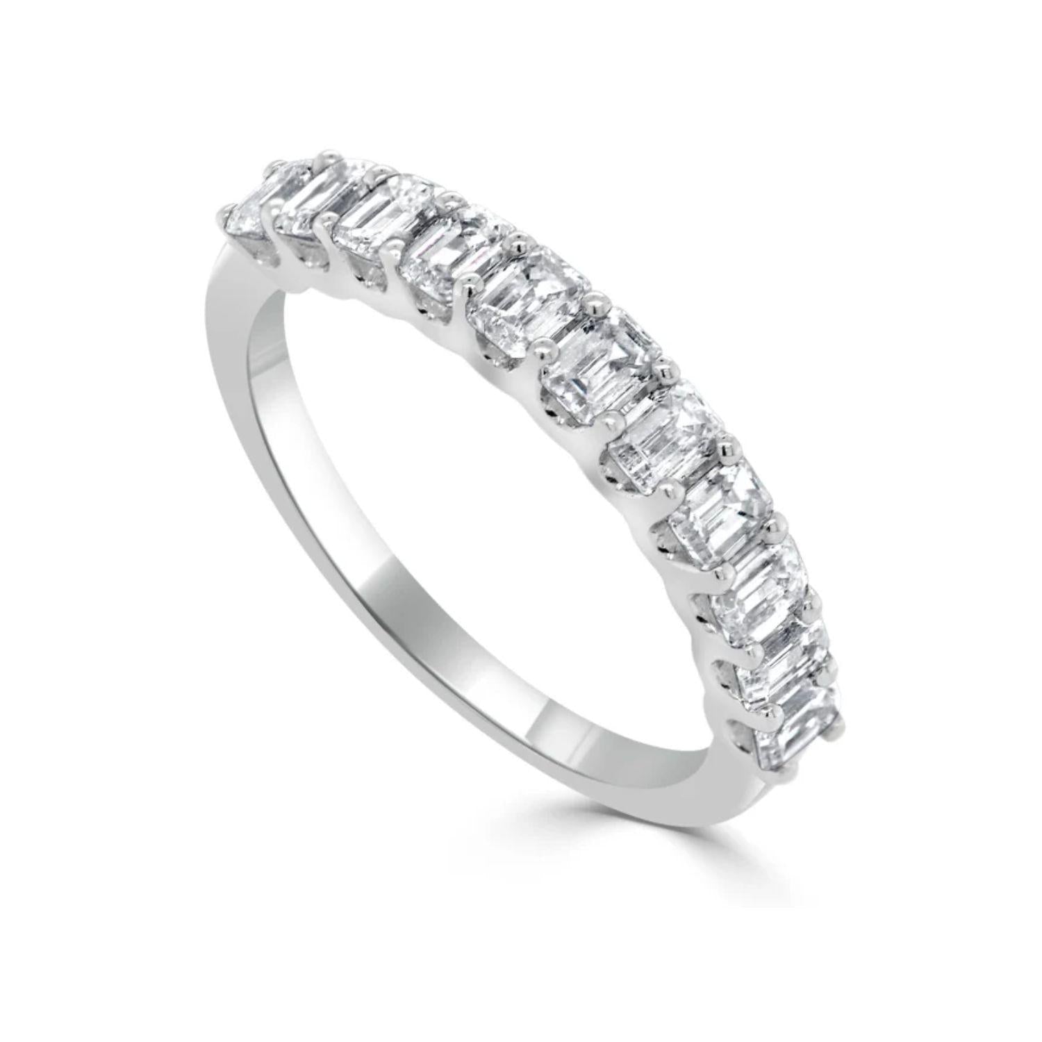 Emerald - Cut Diamond Band