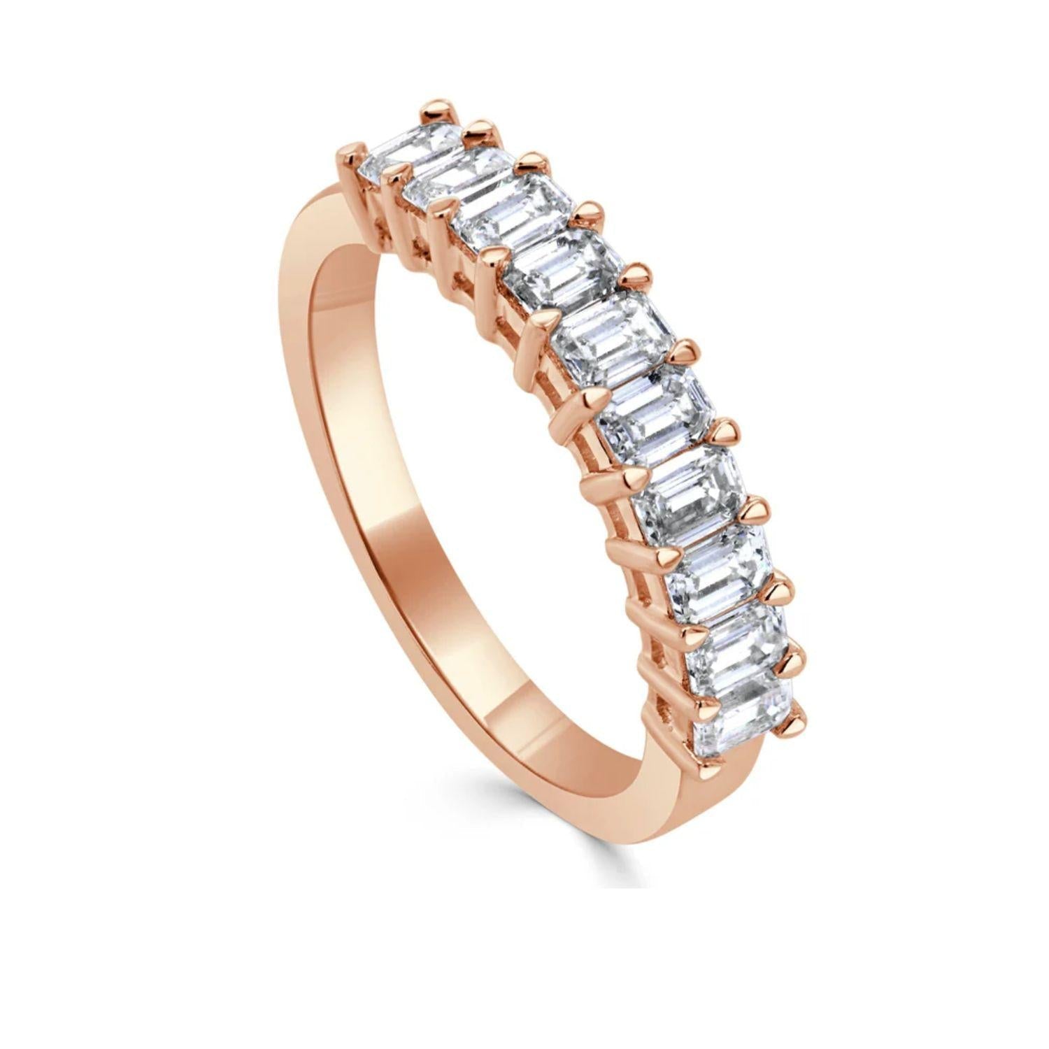 Emerald - Cut Diamond Band