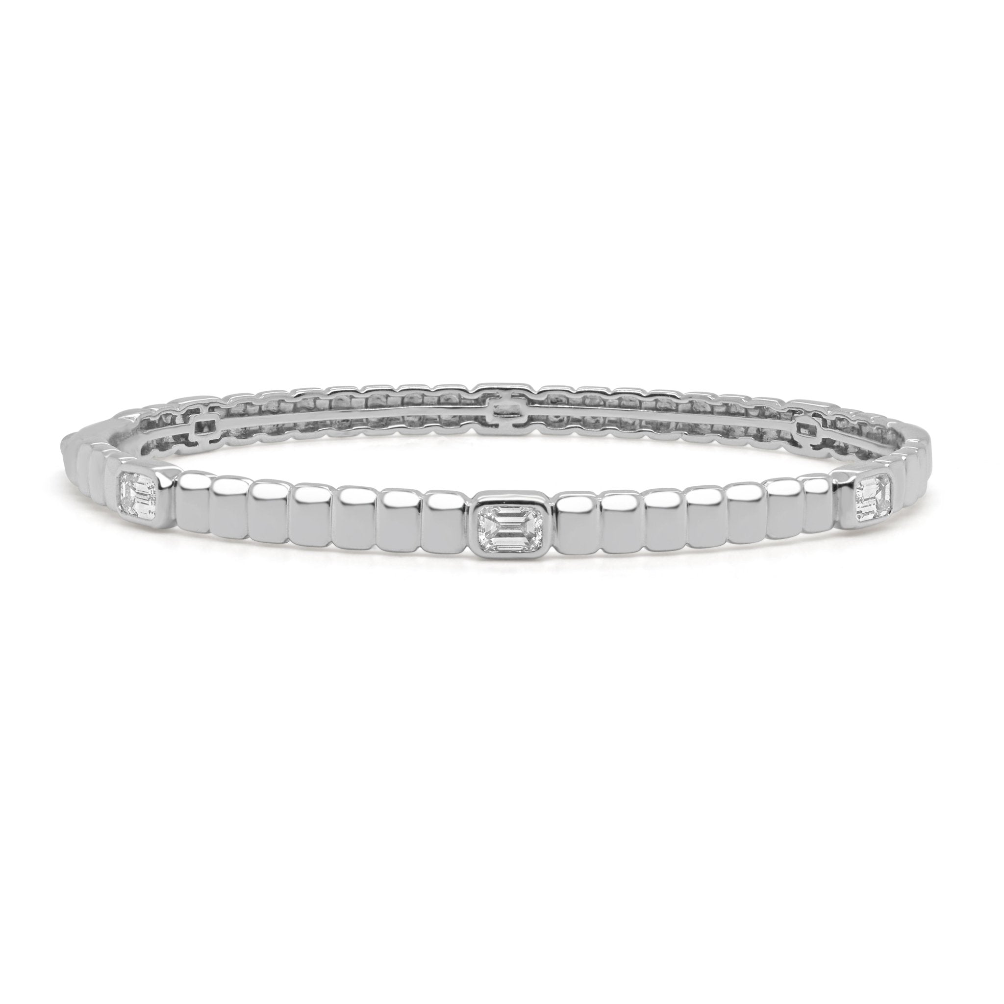Emerald - Cut Diamond Bangle