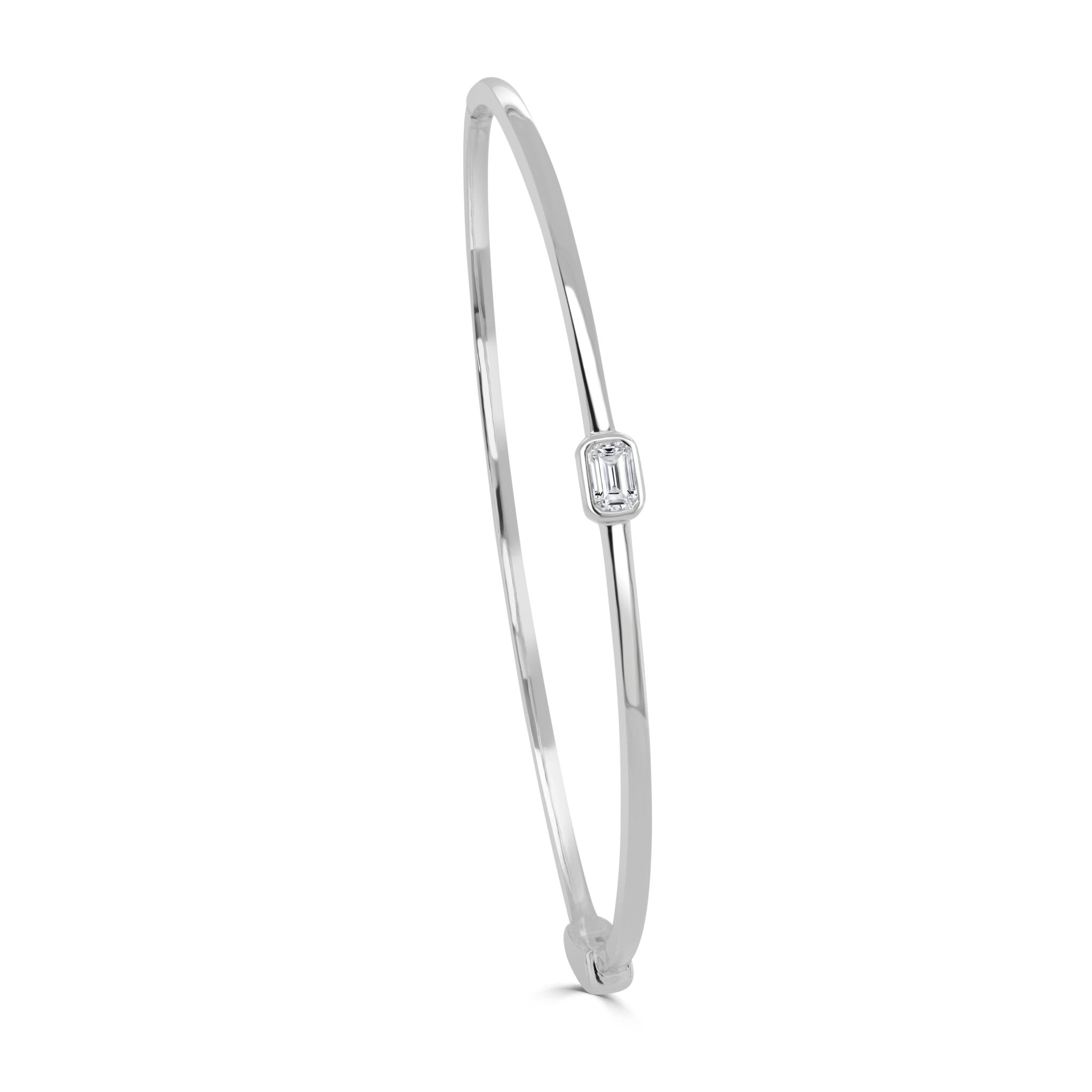 Emerald Cut Diamond Bangle