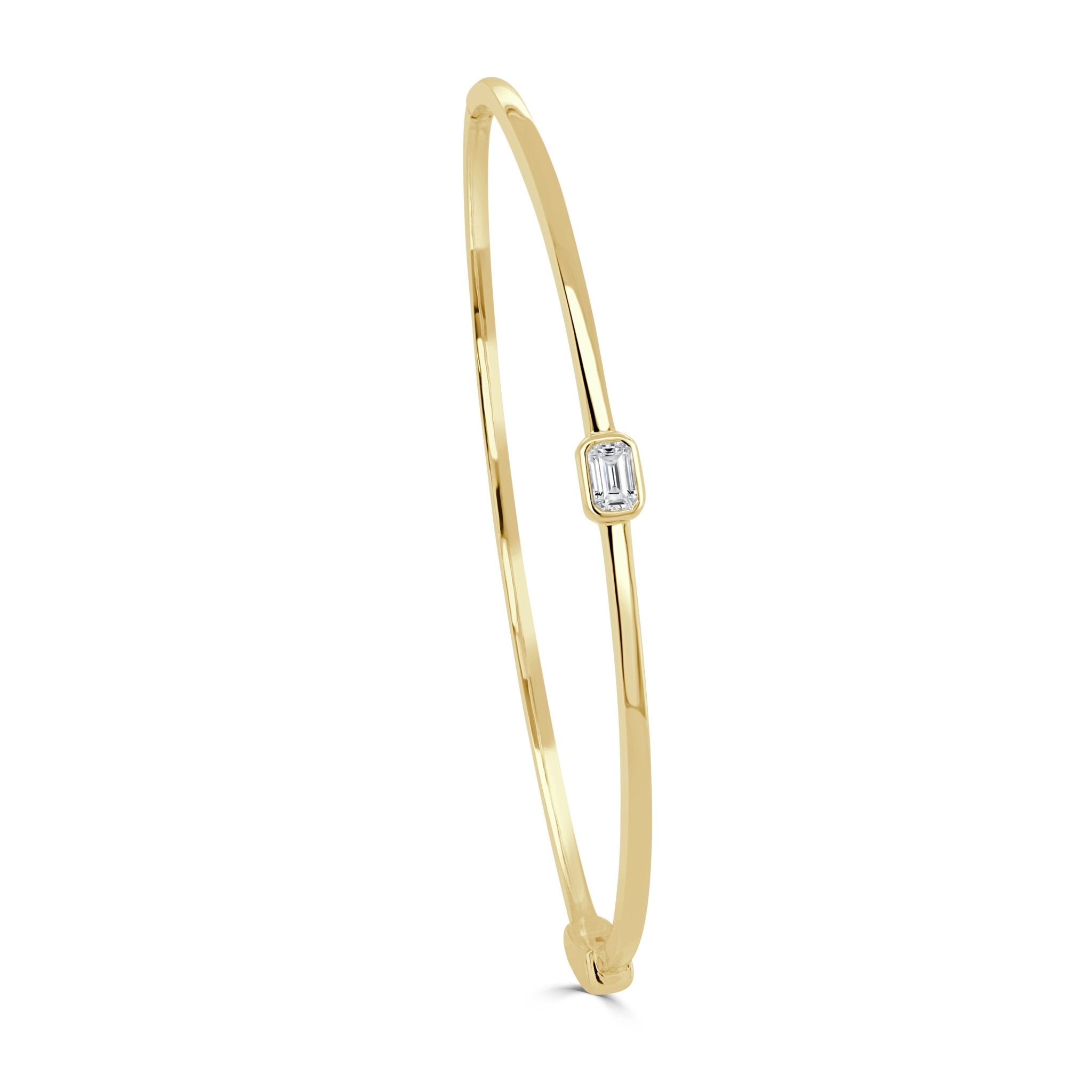 Emerald Cut Diamond Bangle
