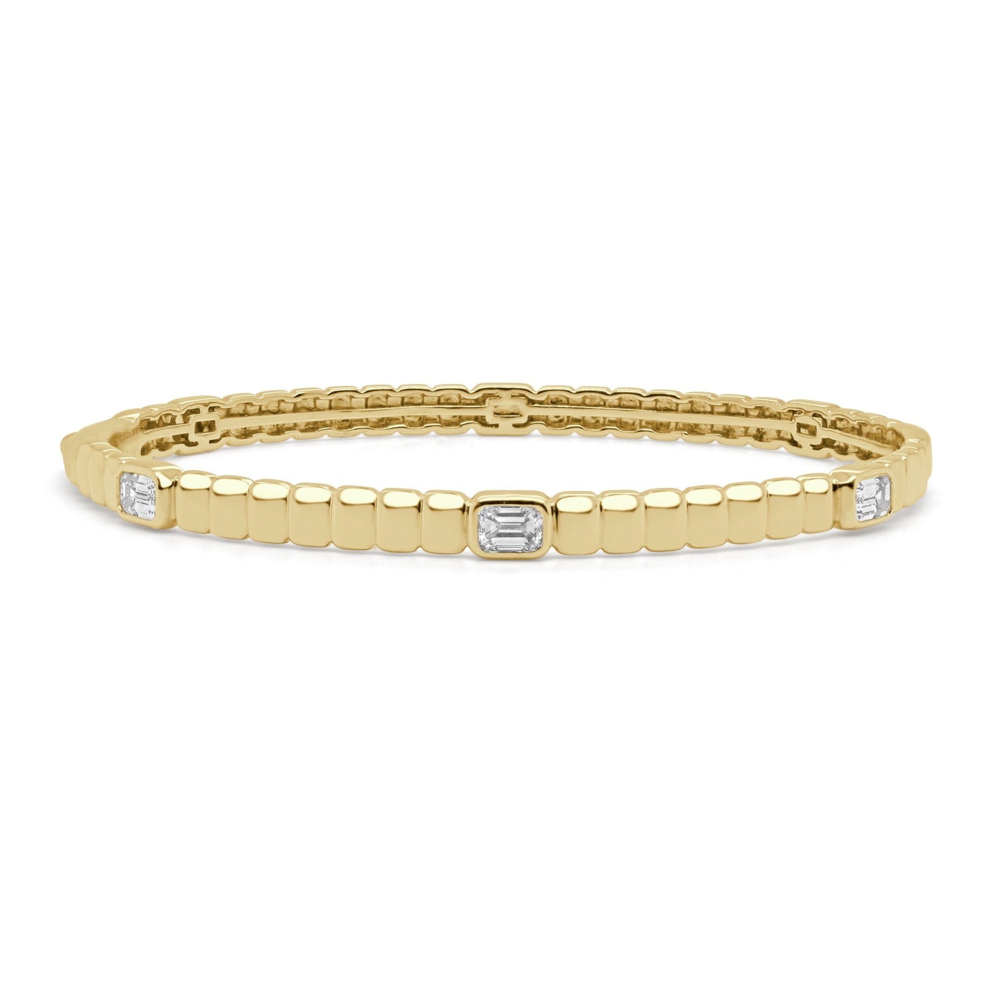 Emerald - Cut Diamond Bangle