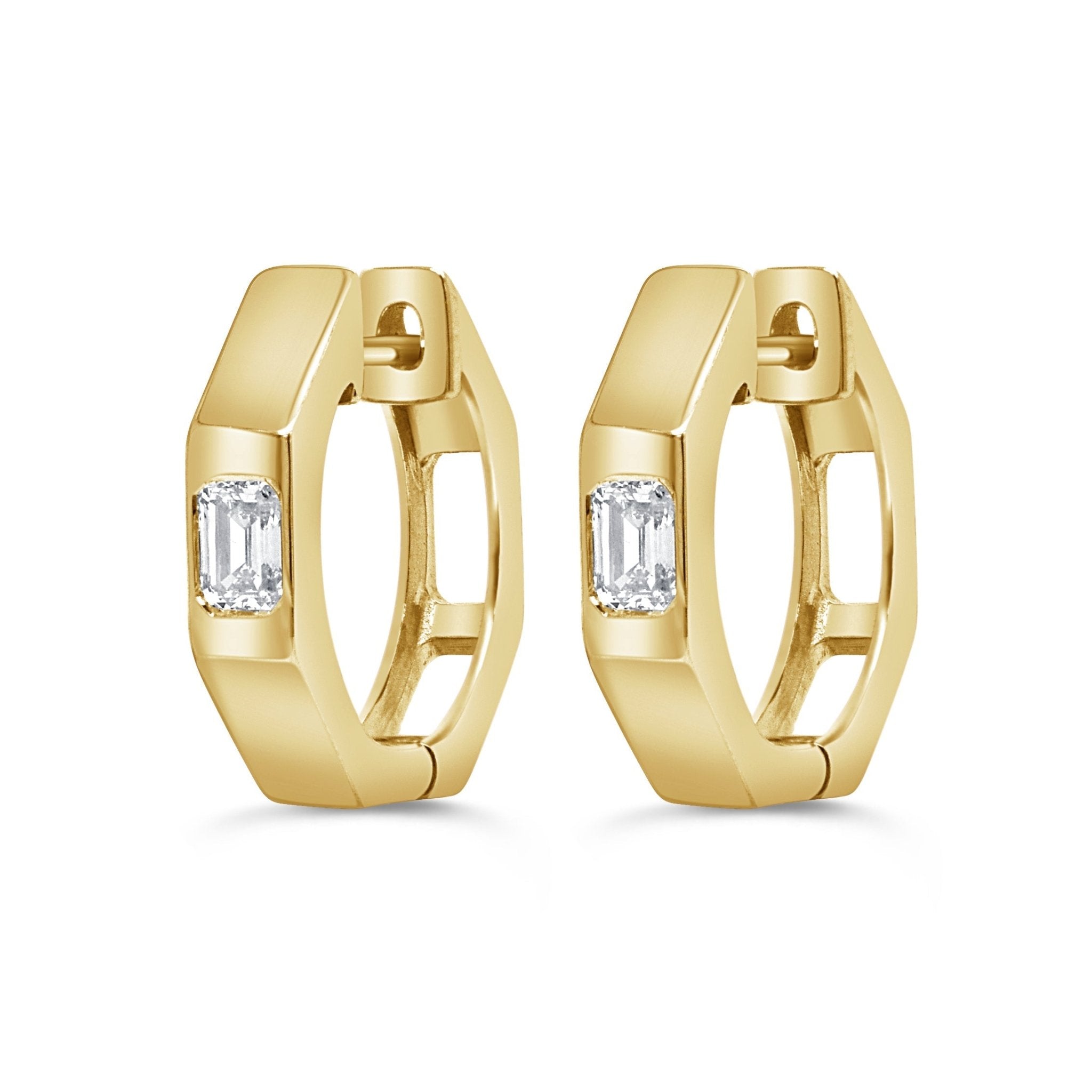 Emerald - Cut Diamond Earrings