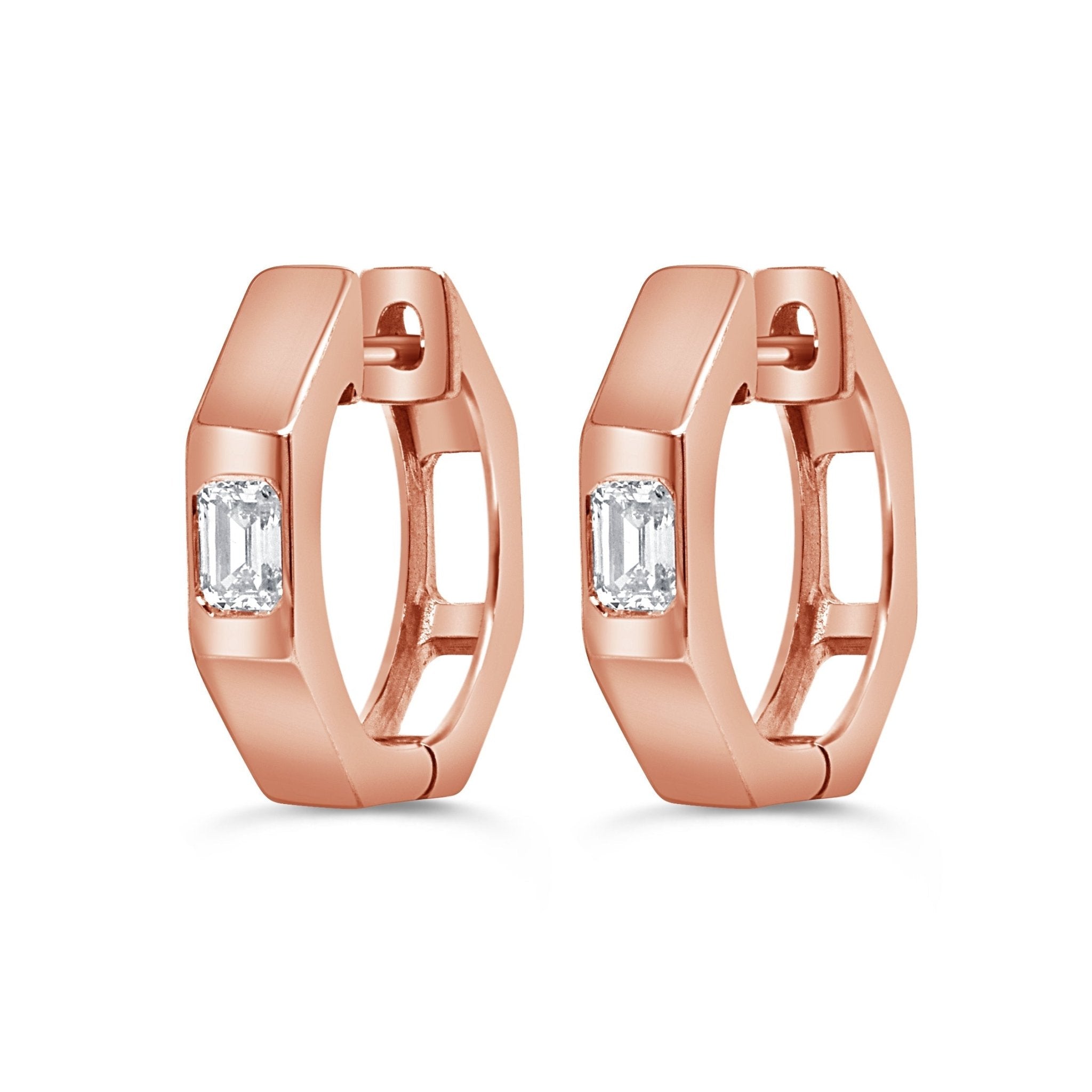 Emerald - Cut Diamond Earrings