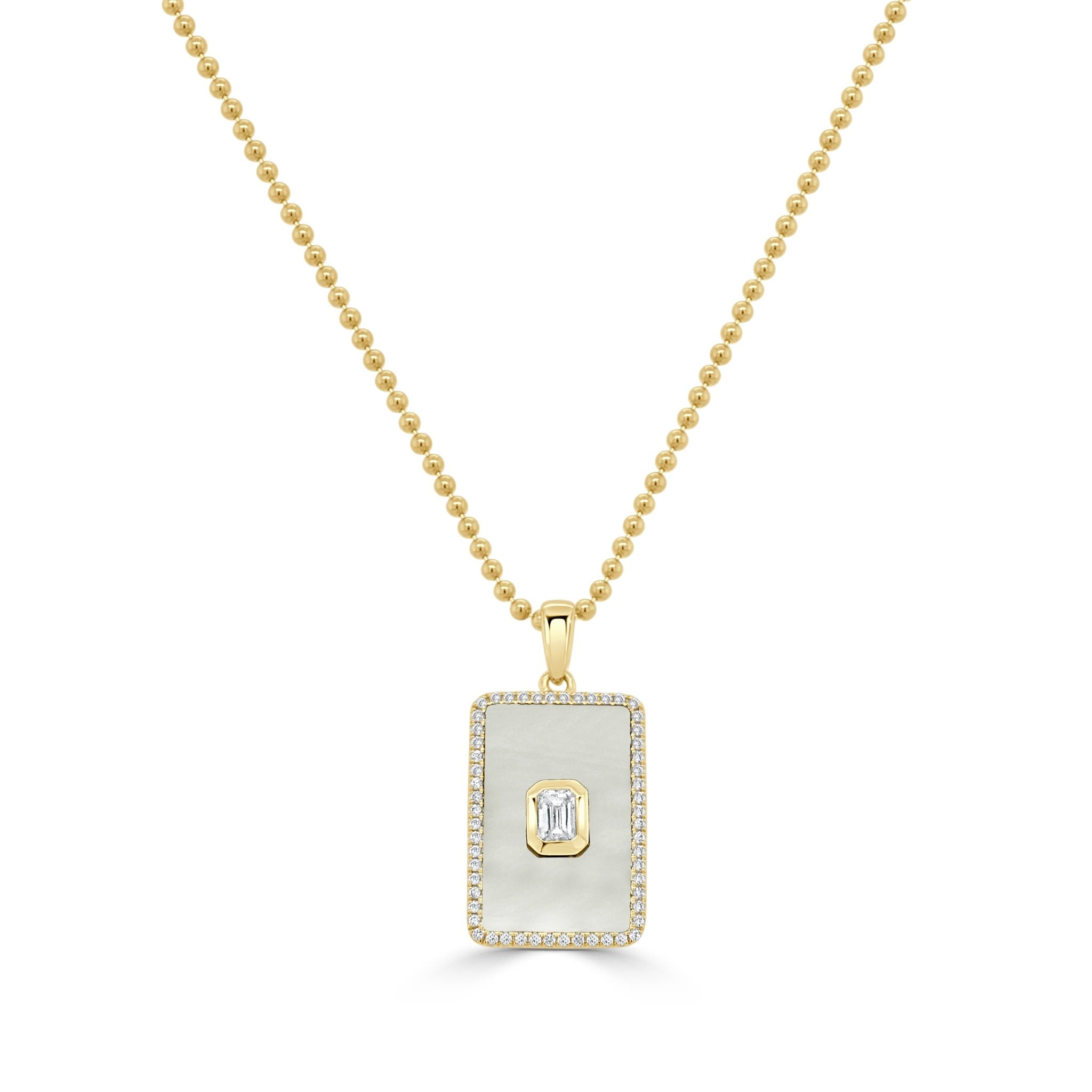 Emerald Cut Diamond Medallion Necklace