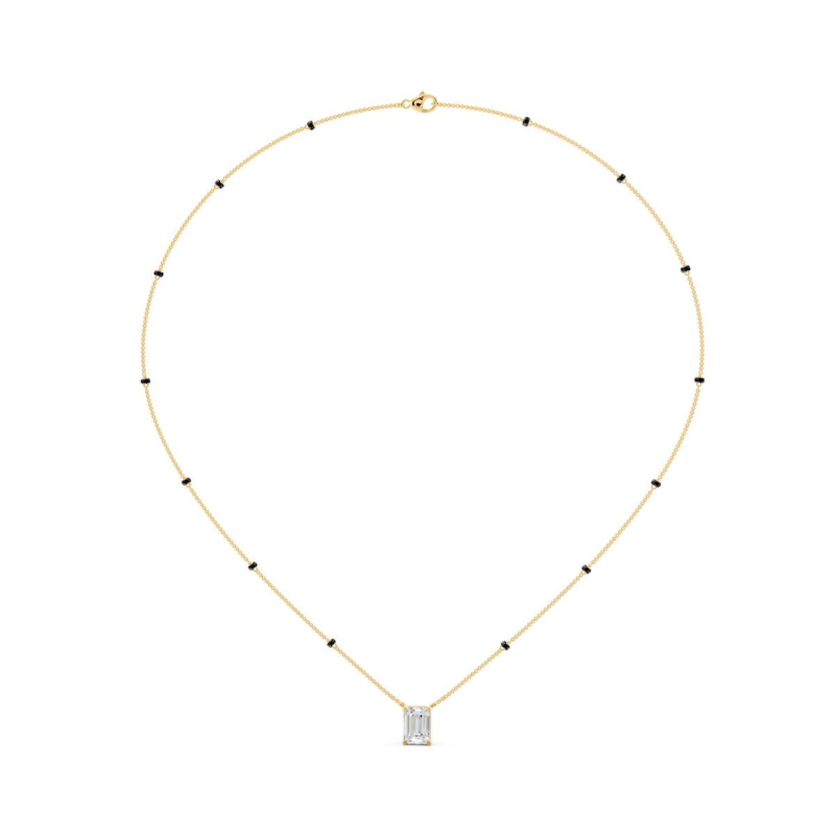 Emerald Cut Solitaire Mangalsutra