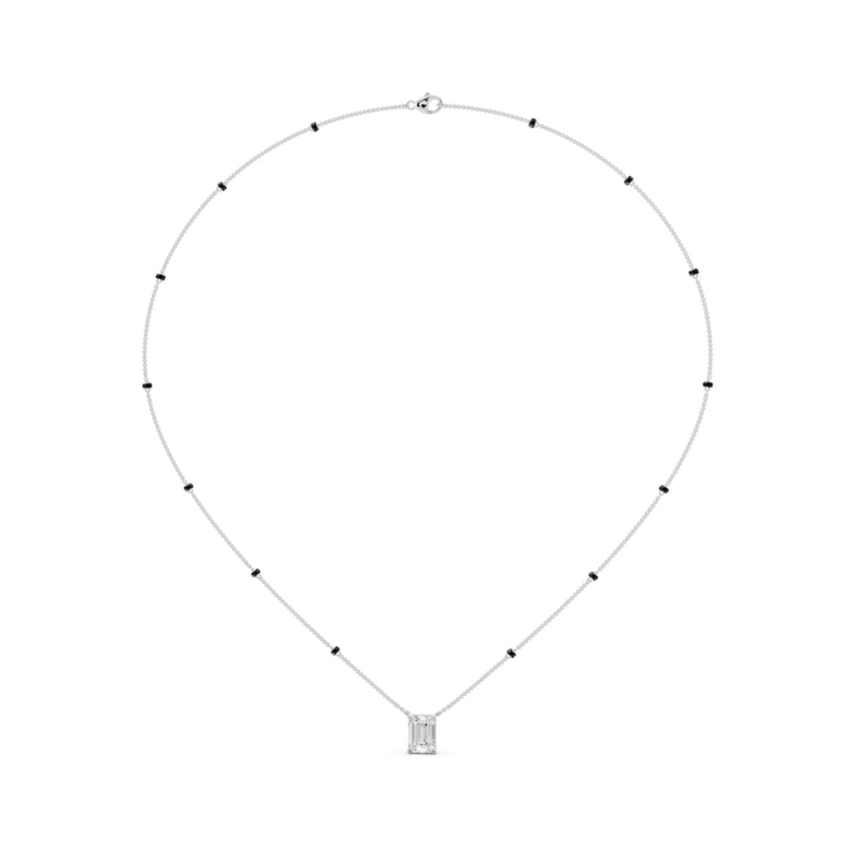 Emerald Cut Solitaire Mangalsutra