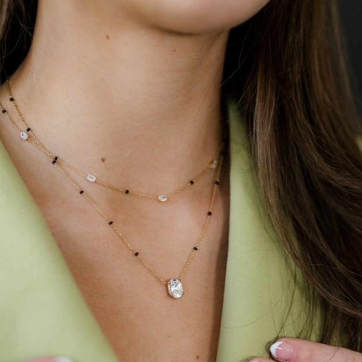 Emerald Cut Station Diamond Mangalsutra
