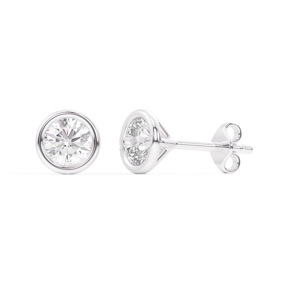 Essential Lab - Grown Diamond Bezel Stud Earrings in 14K Gold