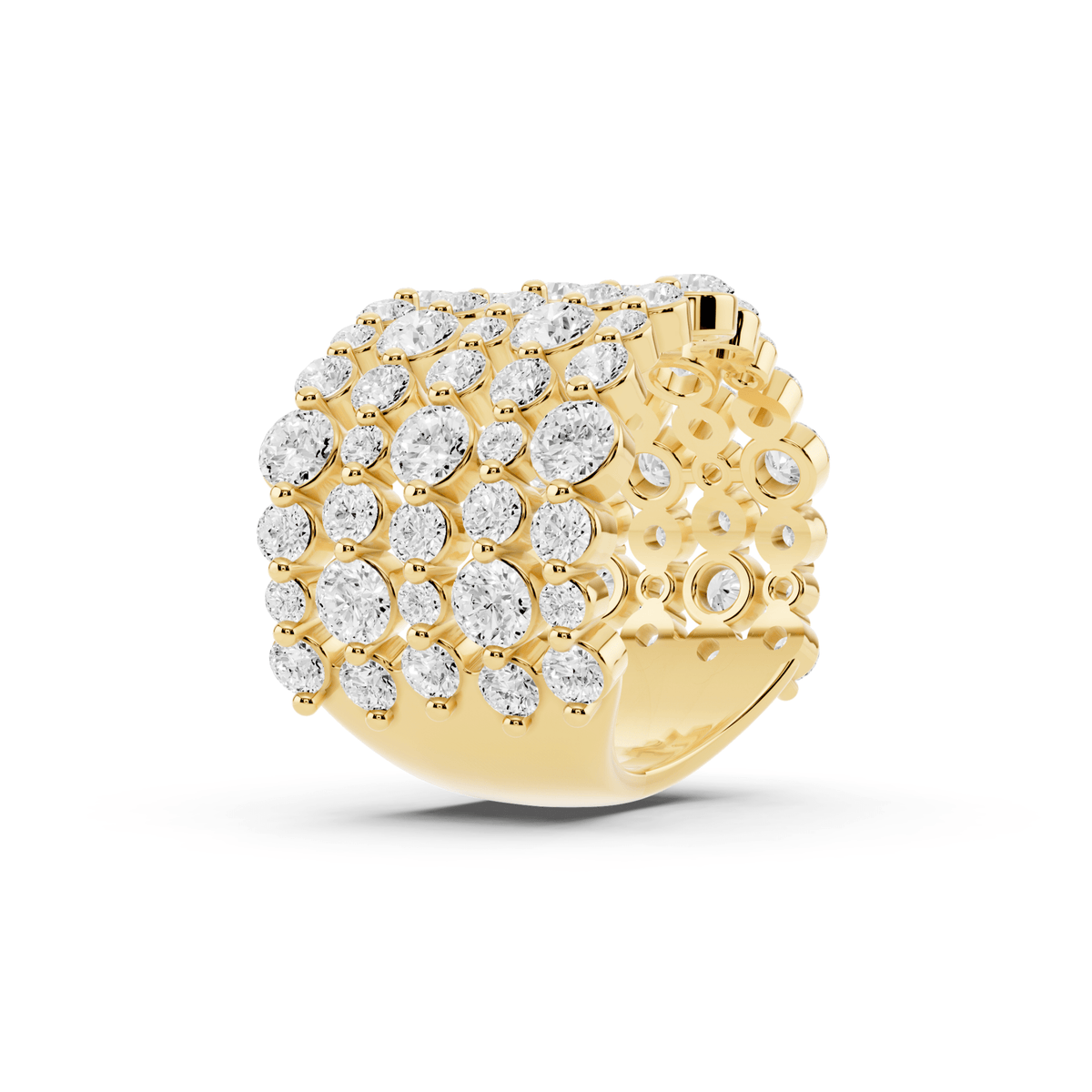 Five-Row Bubble Lab-Grown Diamond Band