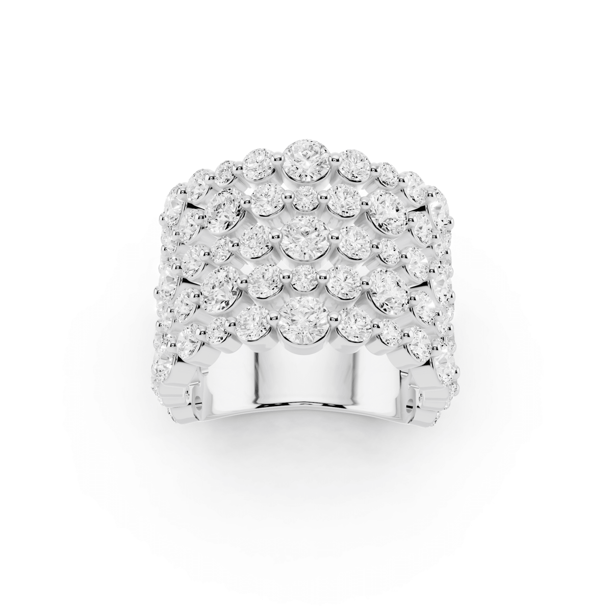 Five-Row Bubble Lab-Grown Diamond Band