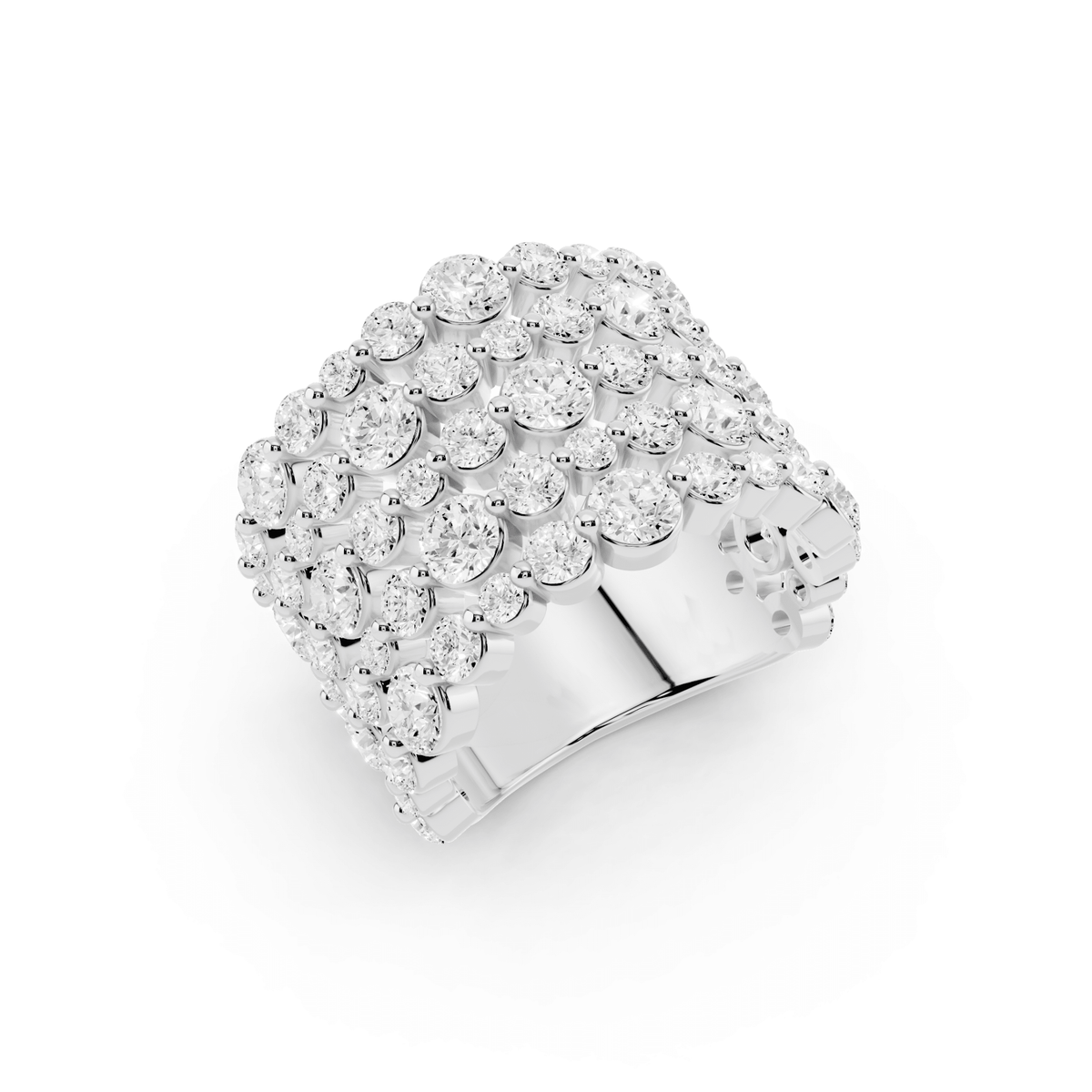 Five-Row Bubble Lab-Grown Diamond Band