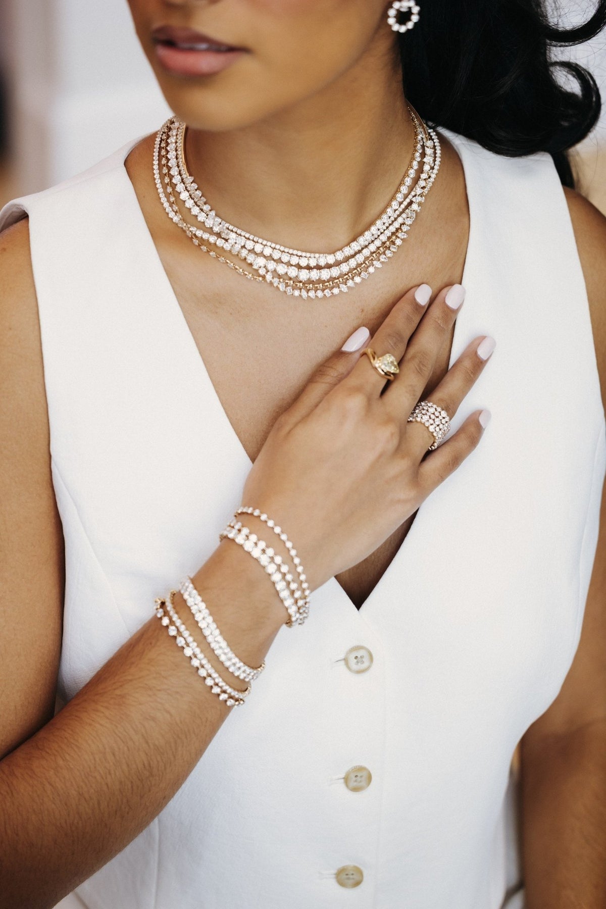 Five-Row Bubble Lab-Grown Diamond Band