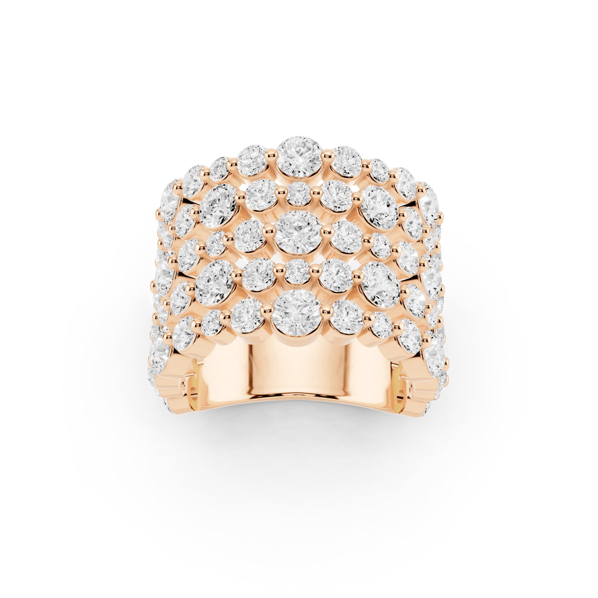 Five-Row Bubble Lab-Grown Diamond Band