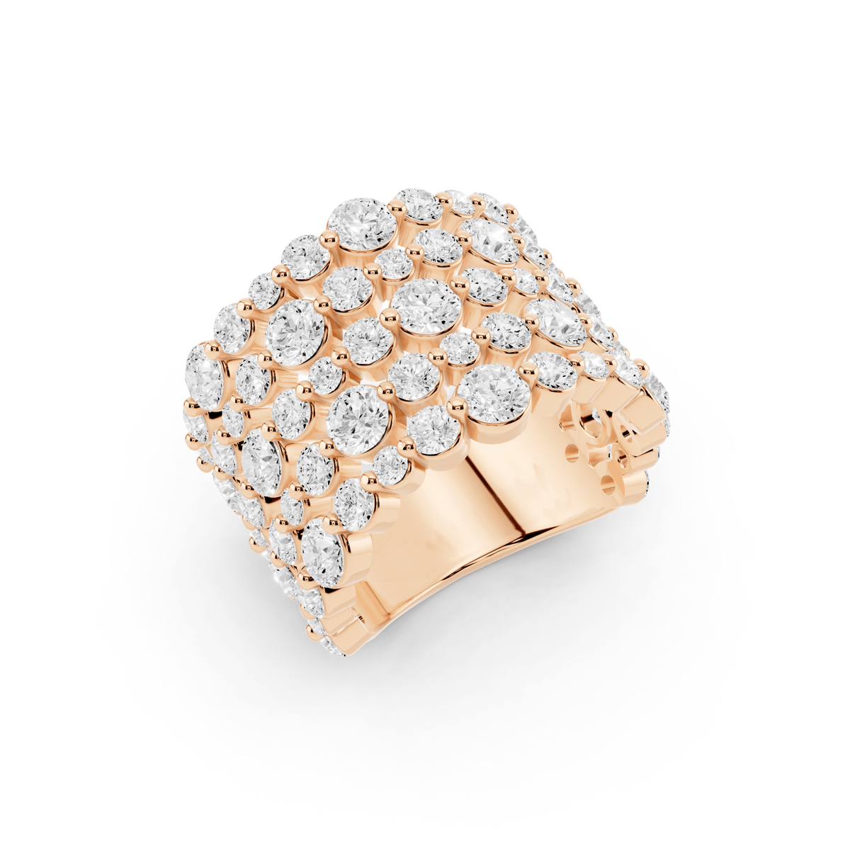 Five-Row Bubble Lab-Grown Diamond Band