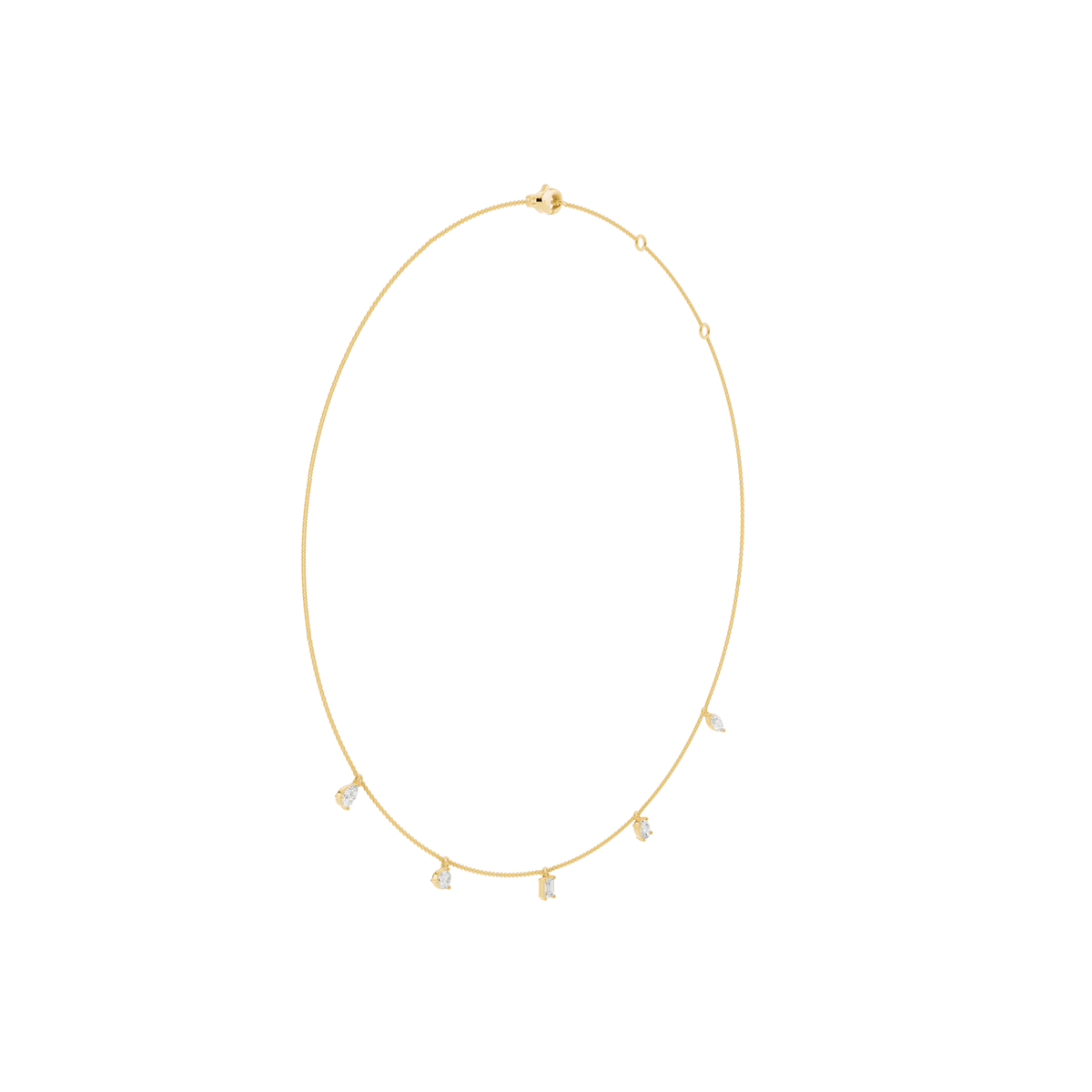 Petite Five-Stone Lab-Grown Diamond Drop Necklace