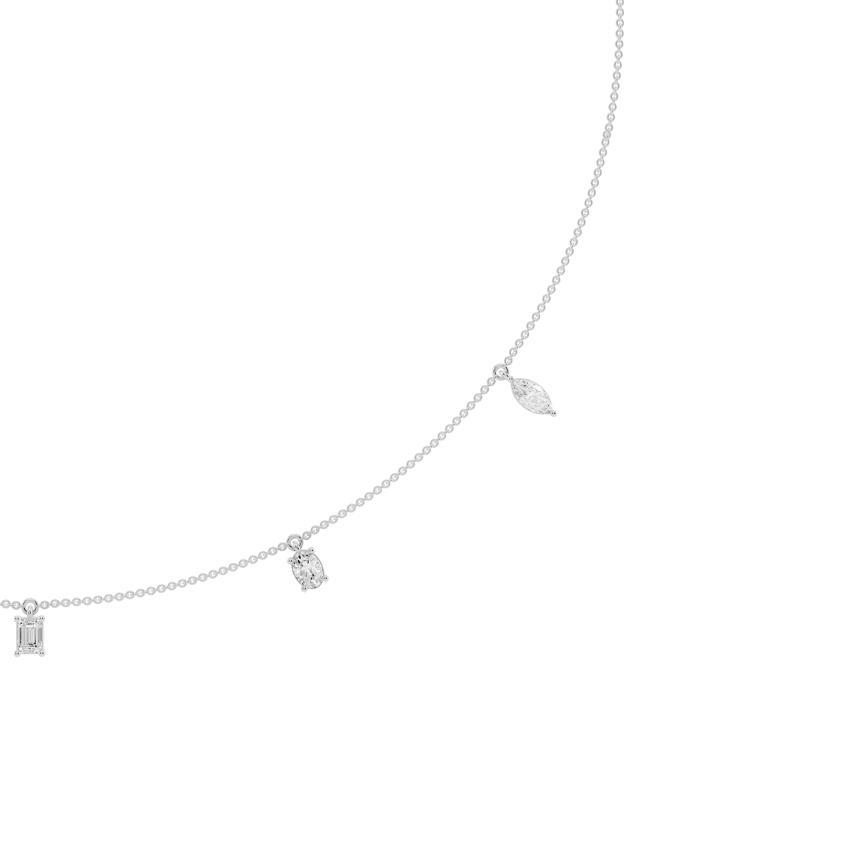 Petite Five-Stone Lab-Grown Diamond Drop Necklace