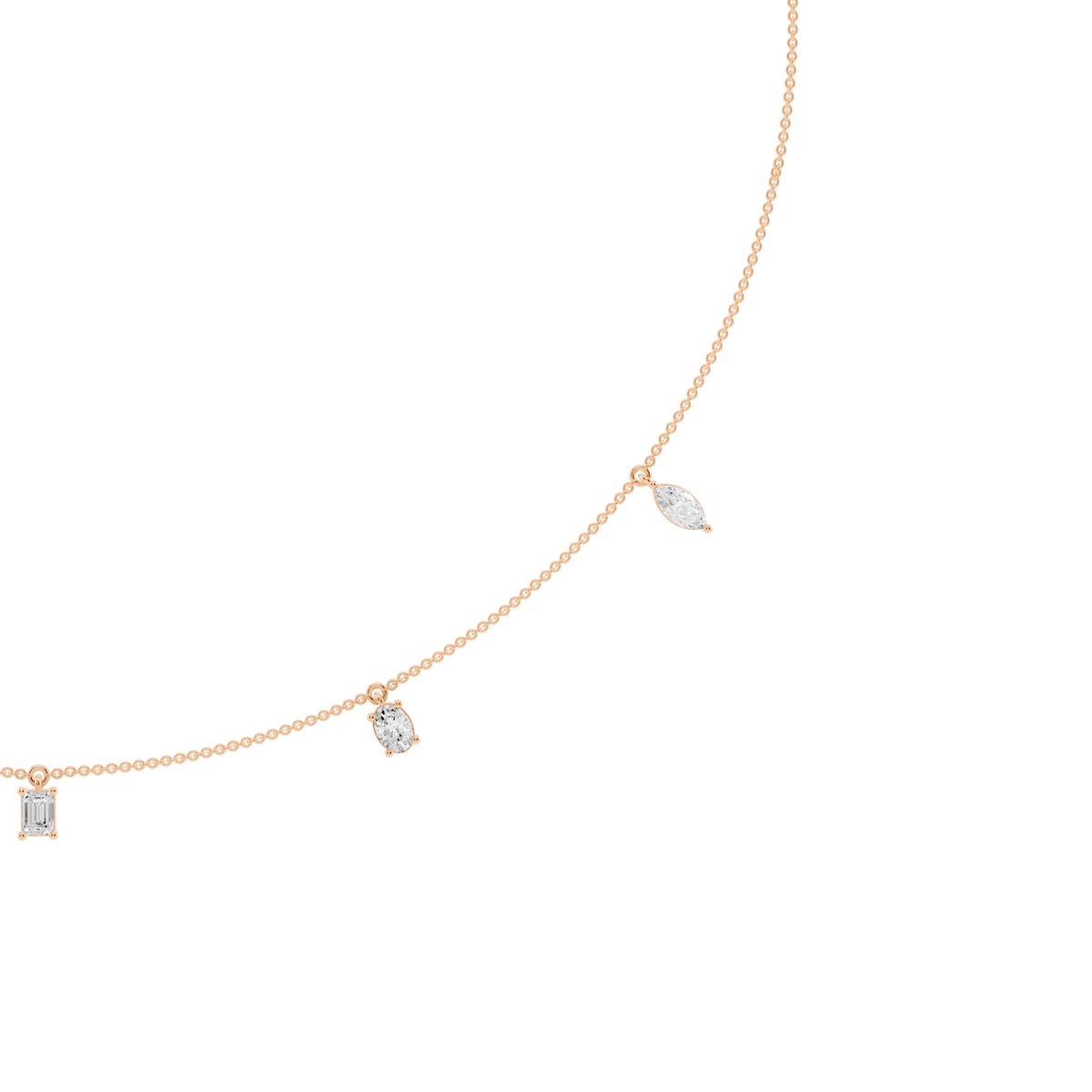 Five-Stone Lab-Grown Diamond Drop Necklace