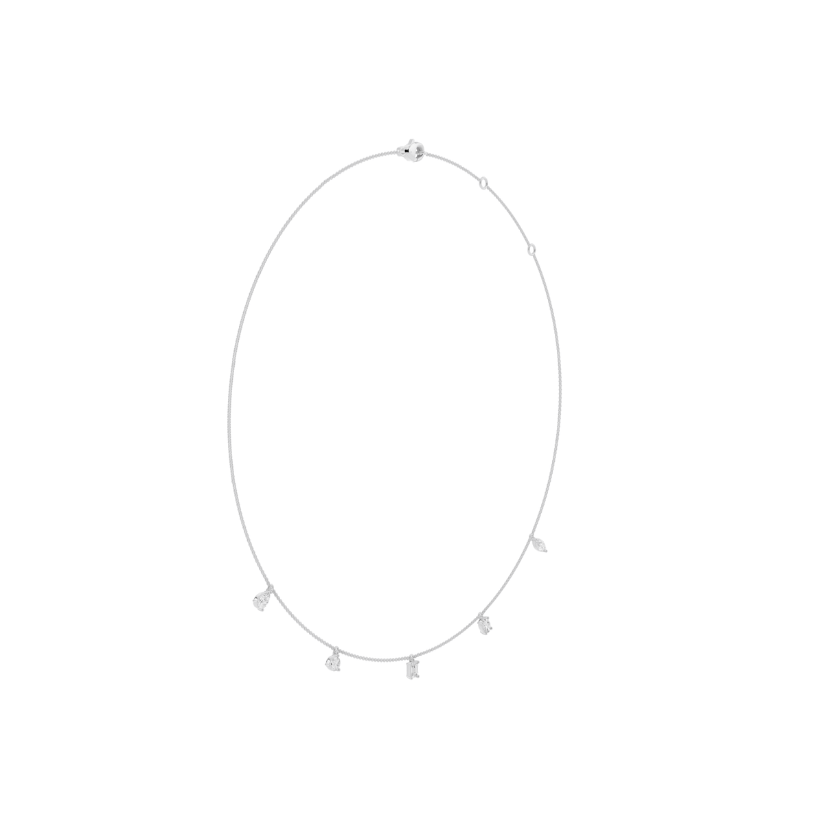 Petite Five-Stone Lab-Grown Diamond Drop Necklace