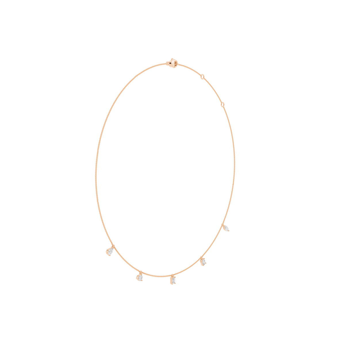 Five-Stone Lab-Grown Diamond Drop Necklace