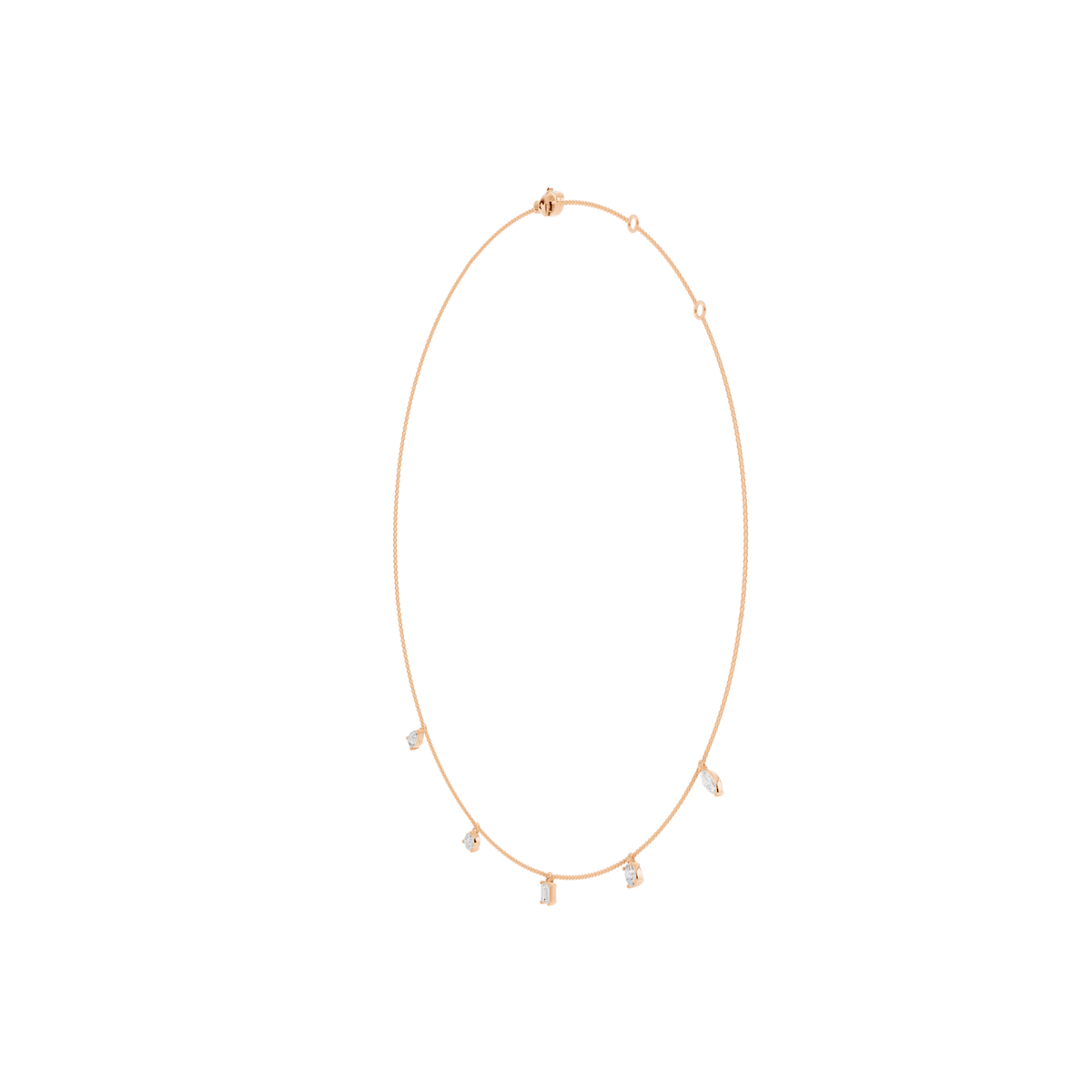 Five-Stone Lab-Grown Diamond Drop Necklace