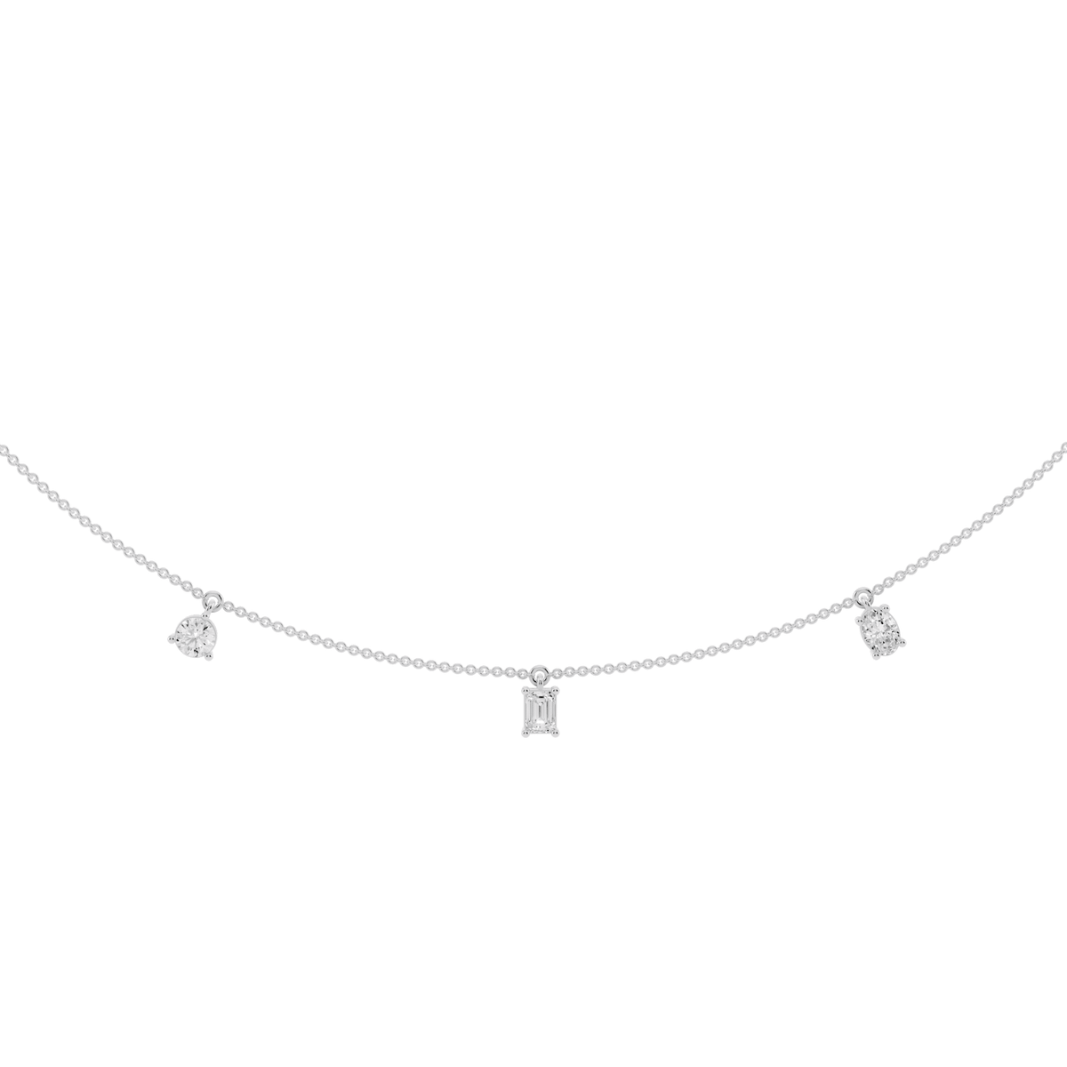 Petite Five-Stone Lab-Grown Diamond Drop Necklace